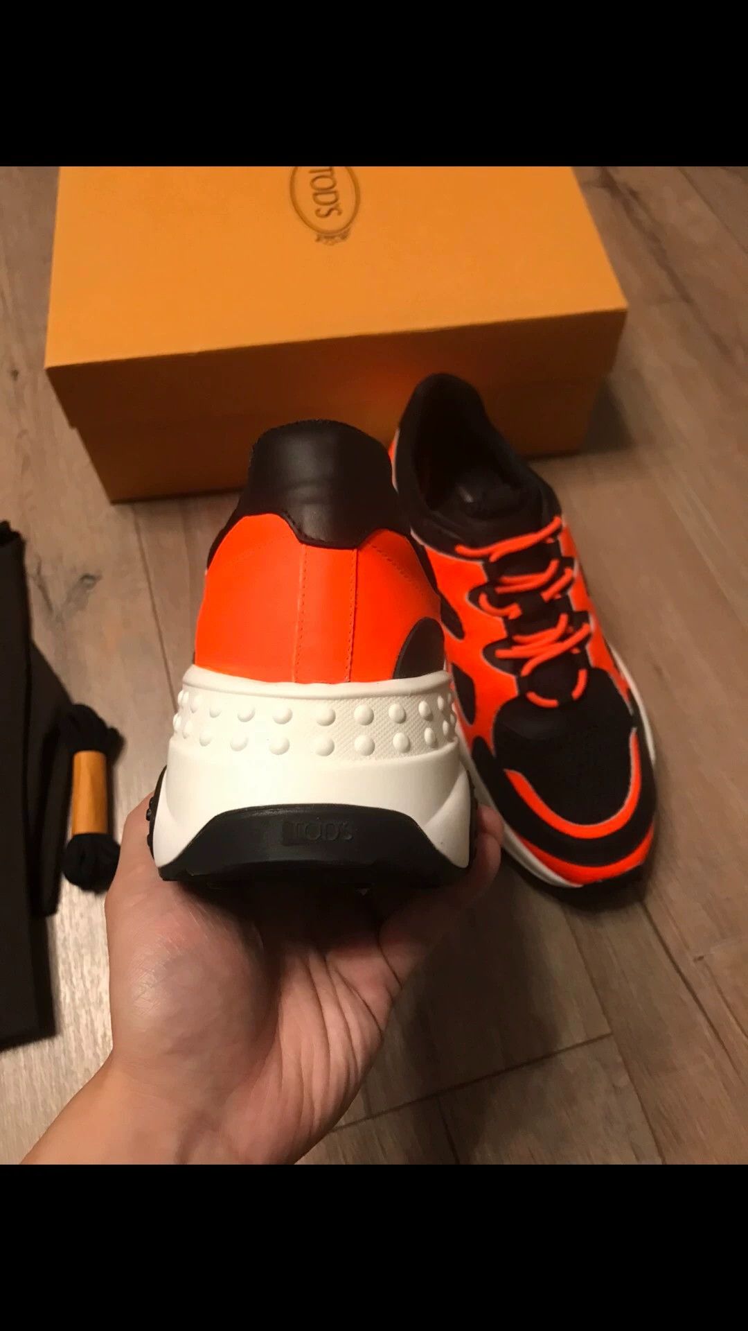 Tod's TOD'S dad shoe 44 black orange white Size US 10 / EU 43 - 3 Thumbnail
