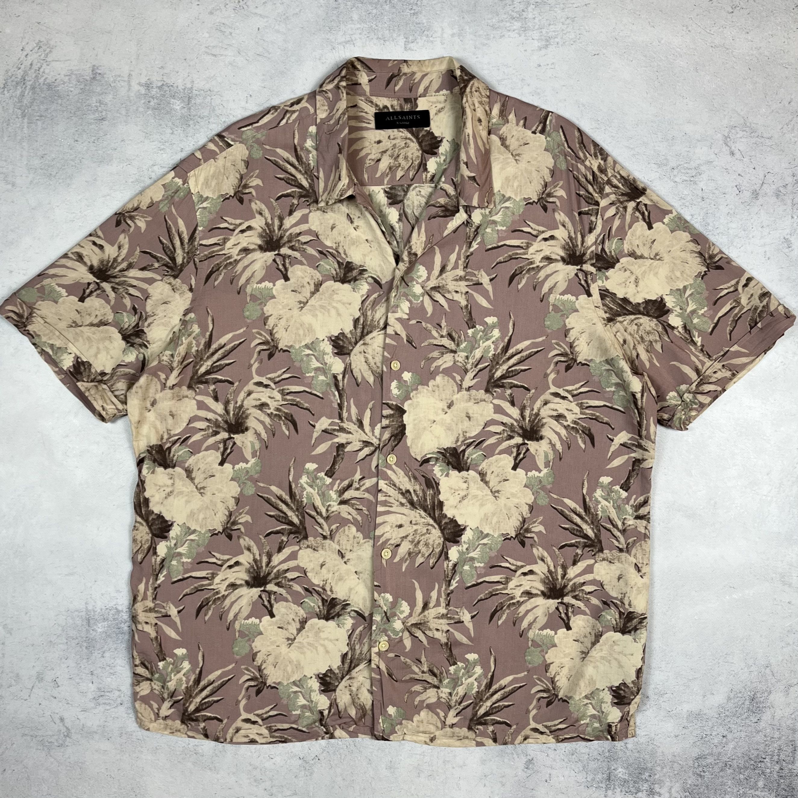 Allsaints AllSaints Laysan Short Sleeve Hawaii Button Up Shirt Size US XL / EU 56 / 4 - 2 Thumbnail