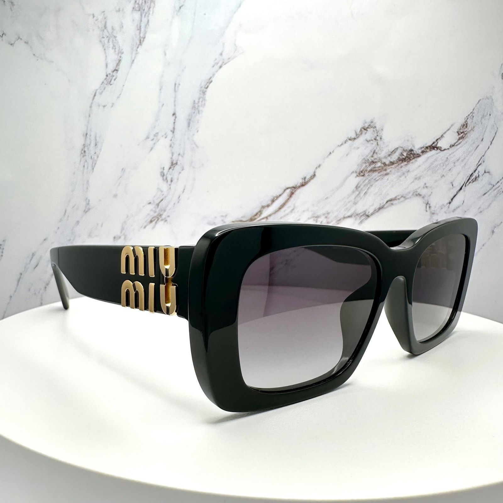 Miu Miu New MIU MIU Sunglasses Black Gold Metal Logo Authentic Size ONE SIZE - 4 Thumbnail