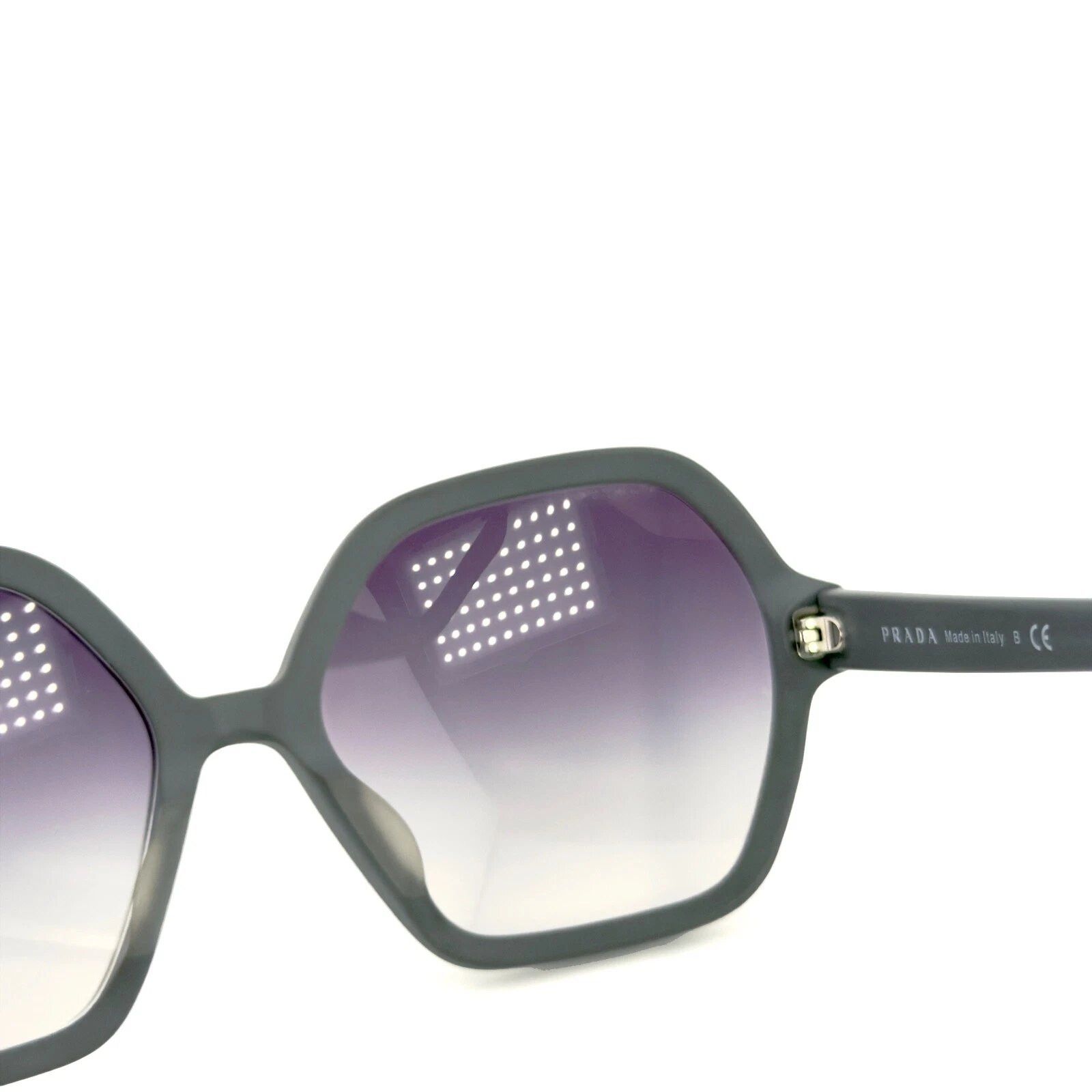 Prada PRADA 06S PR06SS SOFT POP Geometric Sunglasses Matte Gray Size ONE SIZE - 8 Thumbnail