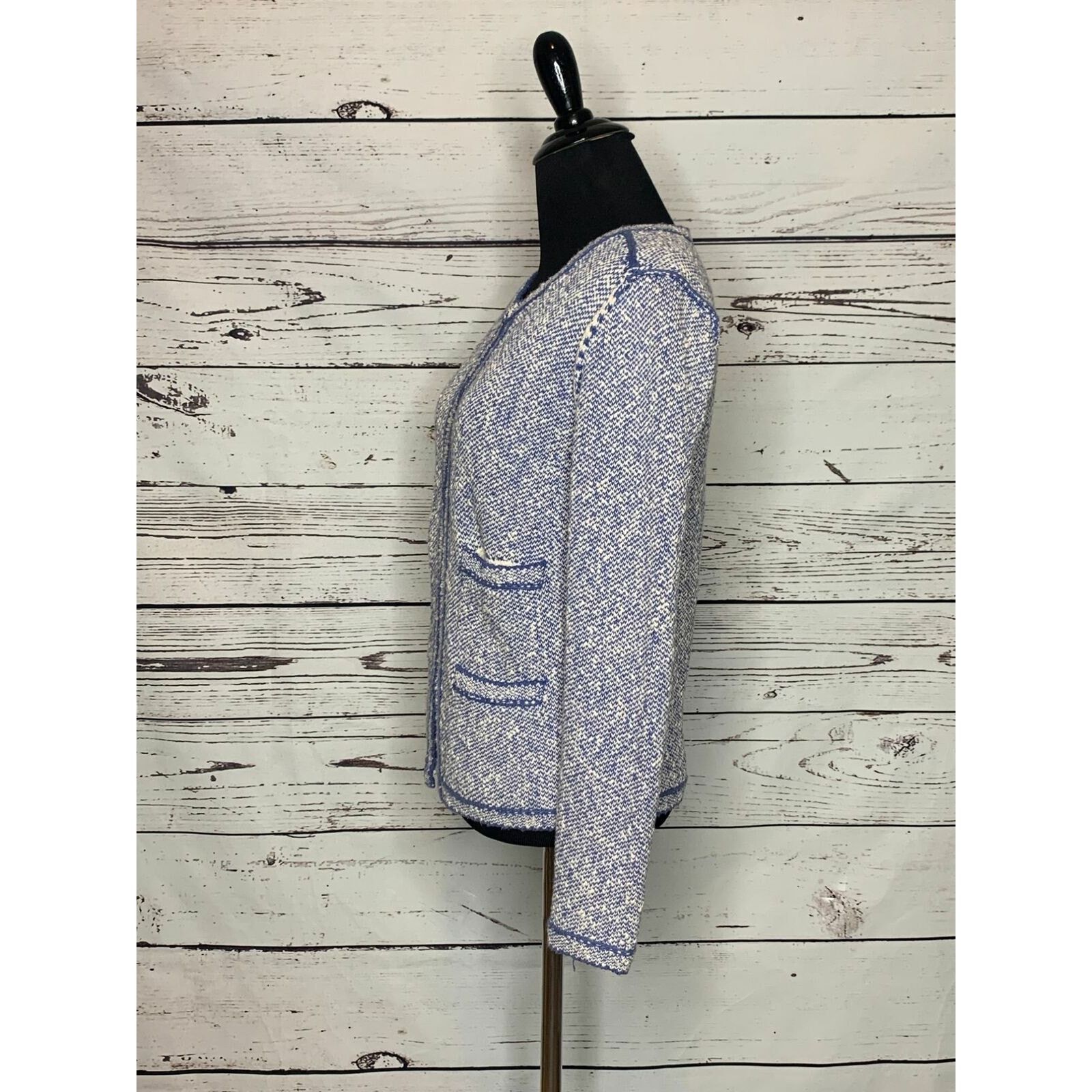 Maje Maje blue tweed evening long sleeves jacket blazer size 2 Size XS / US 0-2 / IT 36-38 - 5 Thumbnail