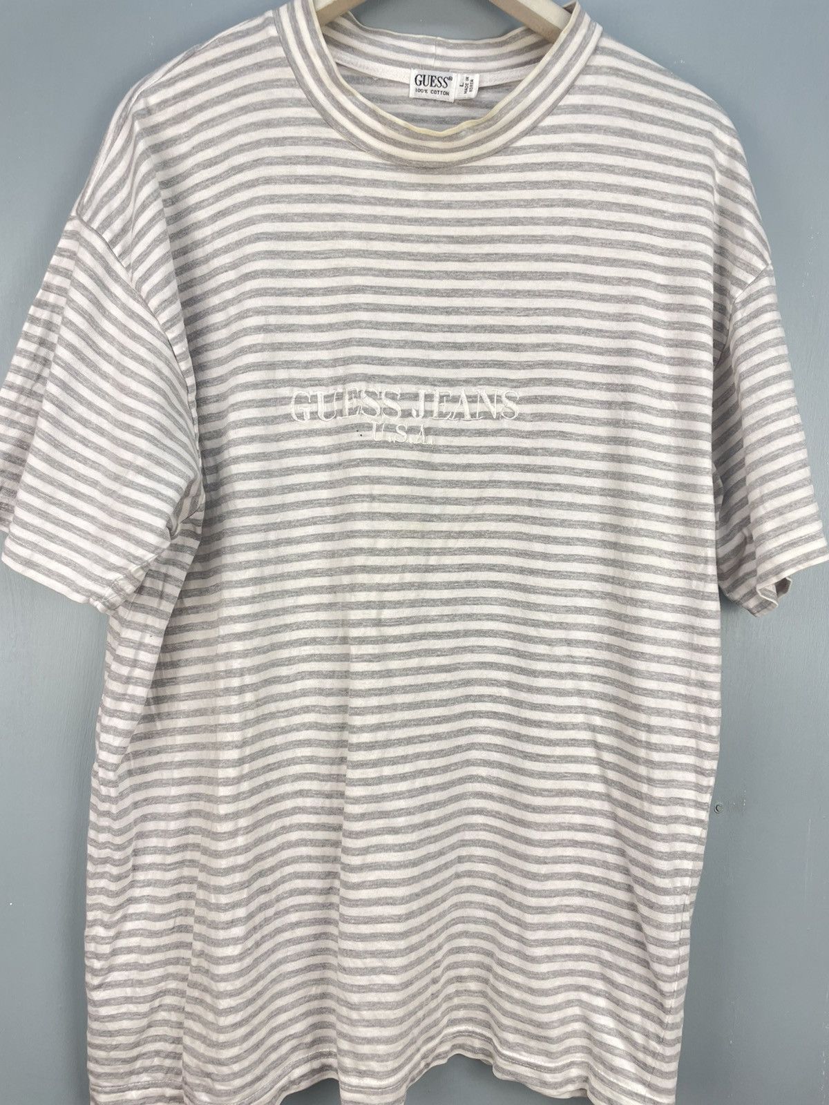 Guess Vintage 90s Guess Jeans strip t shirt Size US L / EU 52-54 / 3 - 3 Thumbnail