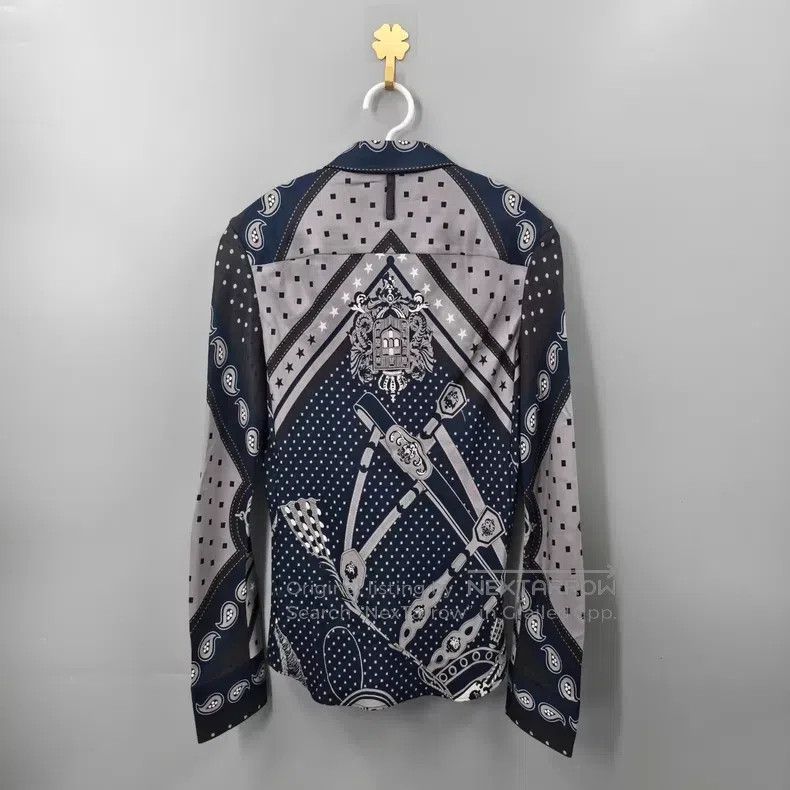 Hermes Hermes Black and Grey Silk Shirt Size XXS / US 00 / IT 34 - 2 Thumbnail