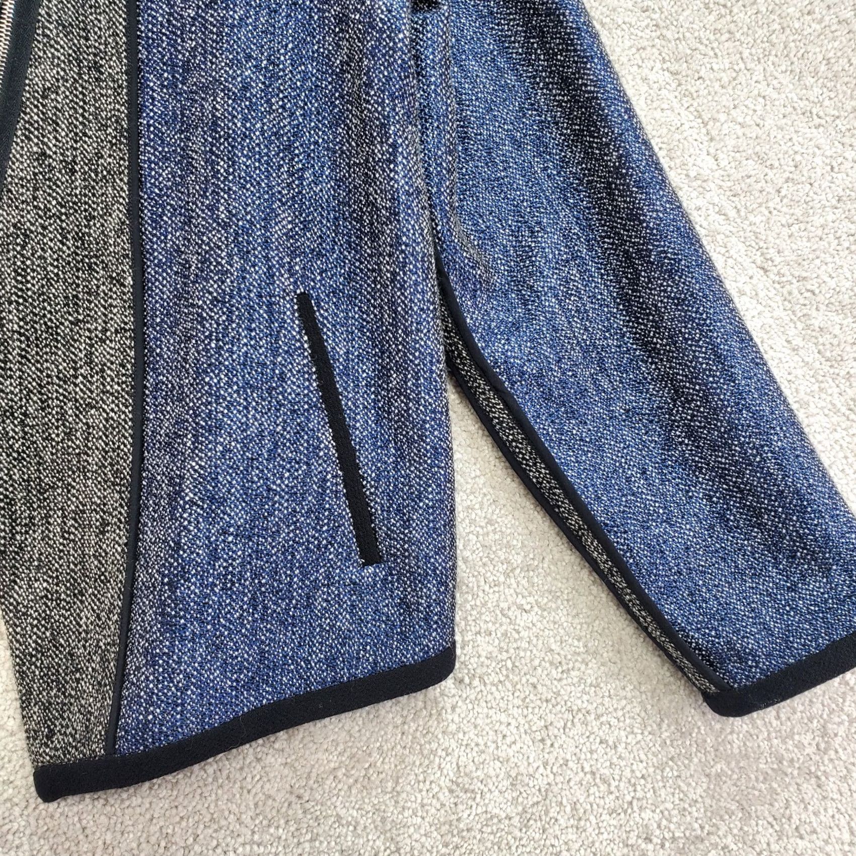 Marissa Webb Marissa Webb Jacket Womens Medium Gray Blue Wool Asymmetrical Zip Cropped Phoebe Size M / US 6-8 / IT 42-44 - 4 Thumbnail