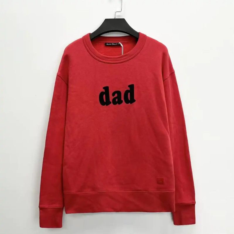 Acne Studios Acne Studios Red Embroidered Cotton Blend Short Sweatshirt Size XS / US 0-2 / IT 36-38 - 1 Thumbnail