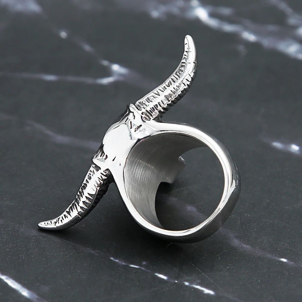 Other Retro Bull Skull Ring Size ONE SIZE - 2 Thumbnail