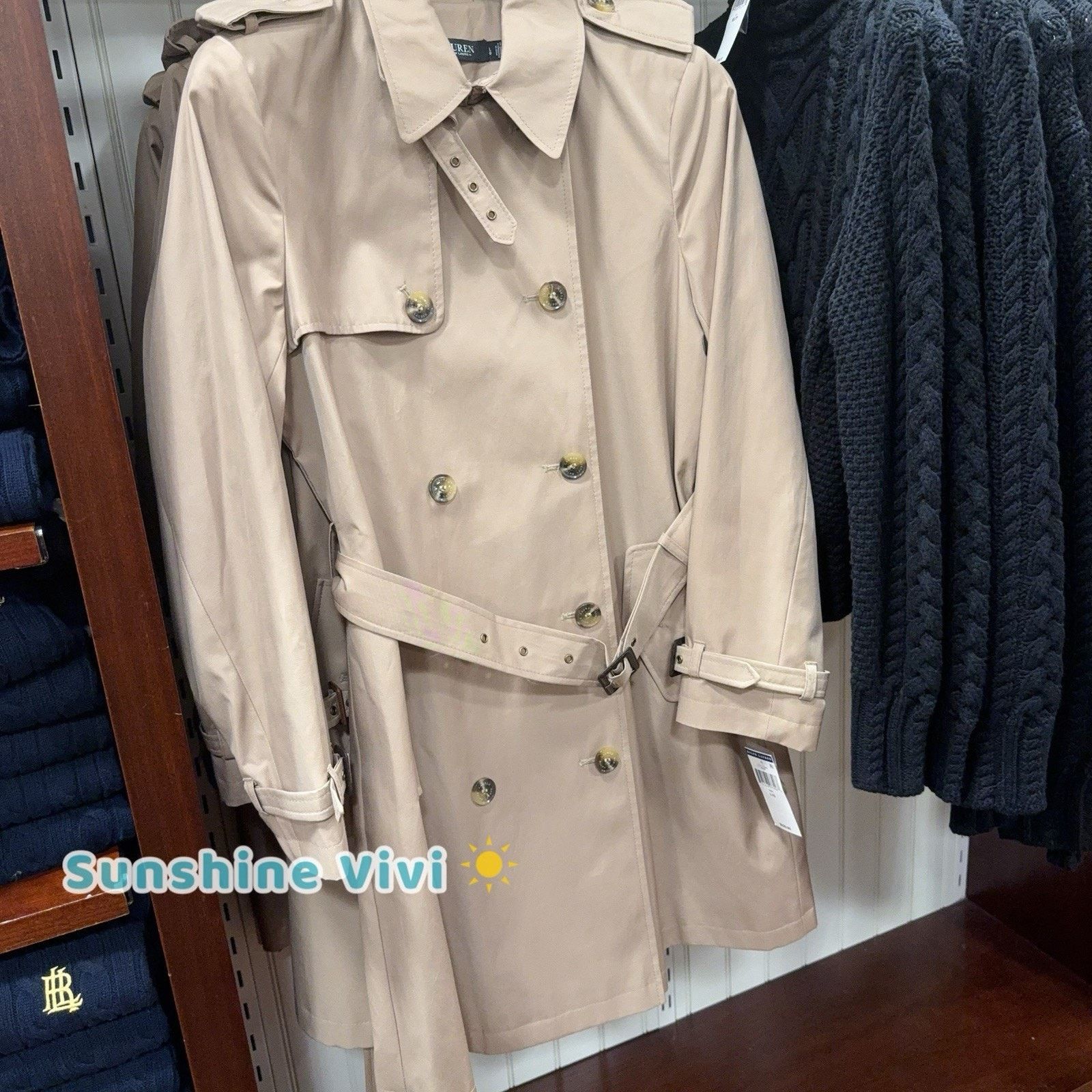 Lauren Ralph Lauren NWT Ralph Lauren Woman Double-Breasted Trench Coat beige L Size L / US 10 / IT 46 - 1 Thumbnail