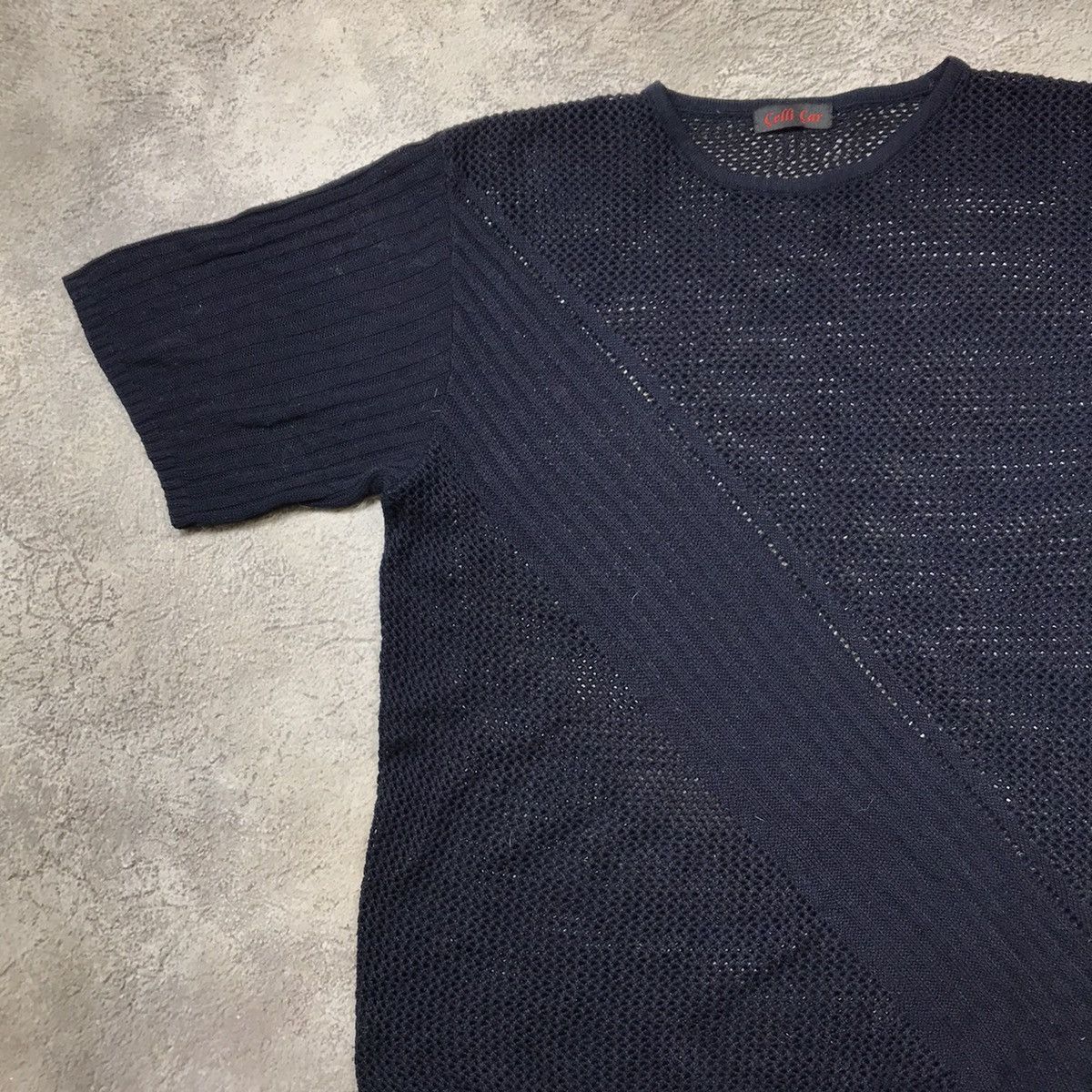 Vintage Vintage 90s Mesh Knit Crewneck Tee Streetwear Grunge Boxy M Size US M / EU 48-50 / 2 - 2 Thumbnail