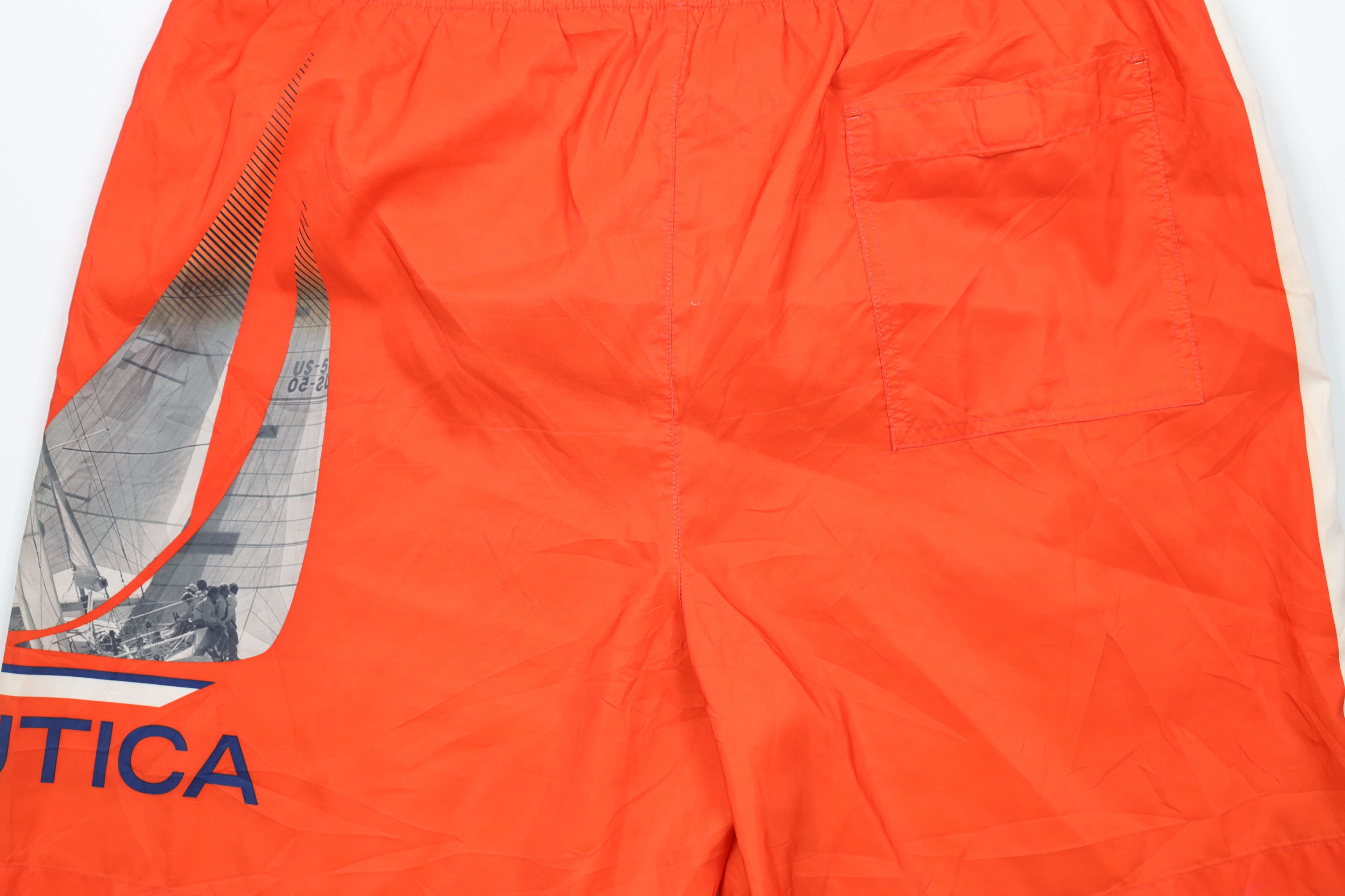 Nautica Vintage 90s Nautica Big Sailboat Lined Shorts Swim Trunks Size US 36 / EU 52 - 12 Thumbnail