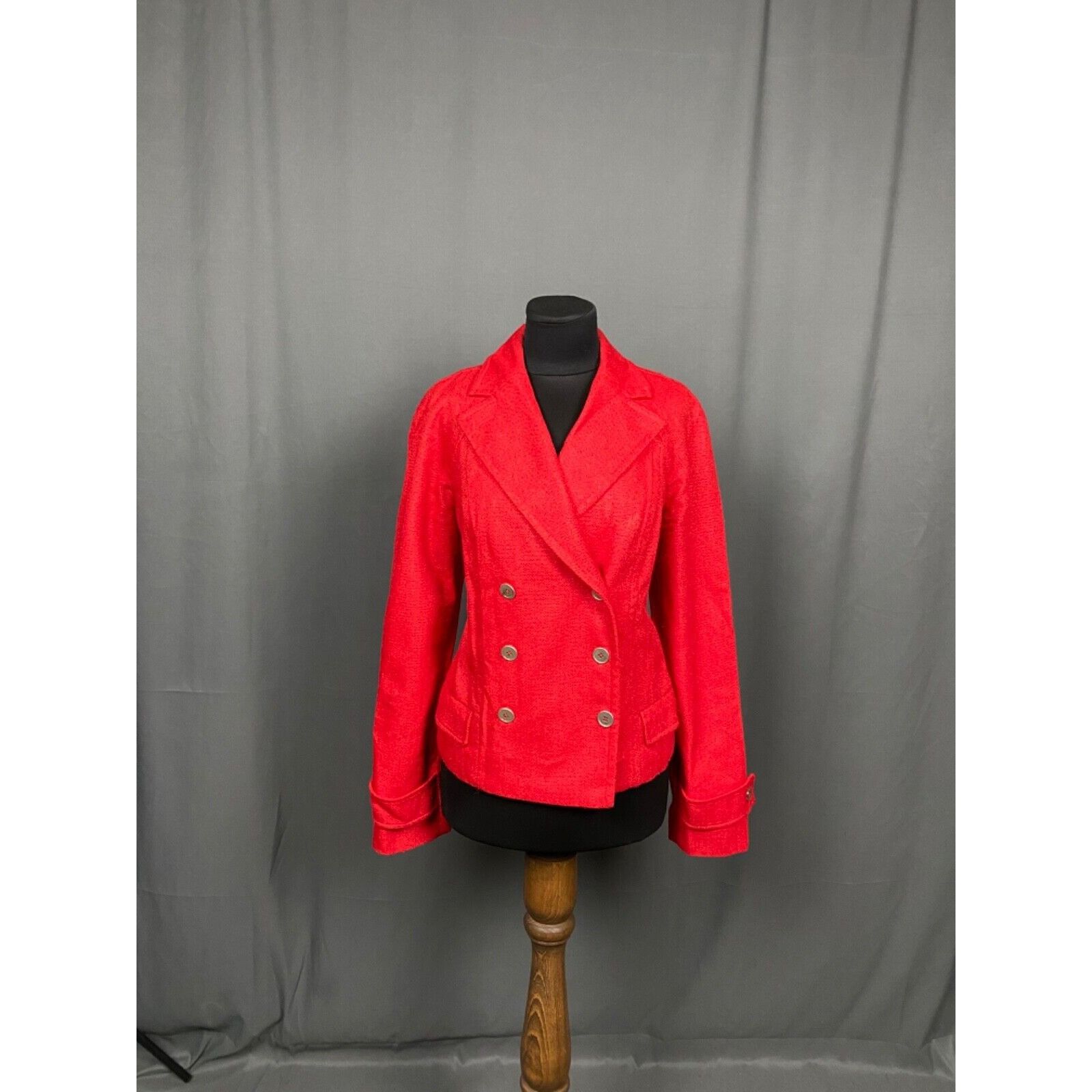 Dolce & Gabbana MINT! Dolce&Gabbana Silk Linen Red Double Breasted Short Pea Size M / US 6-8 / IT 42-44 - 3 Thumbnail