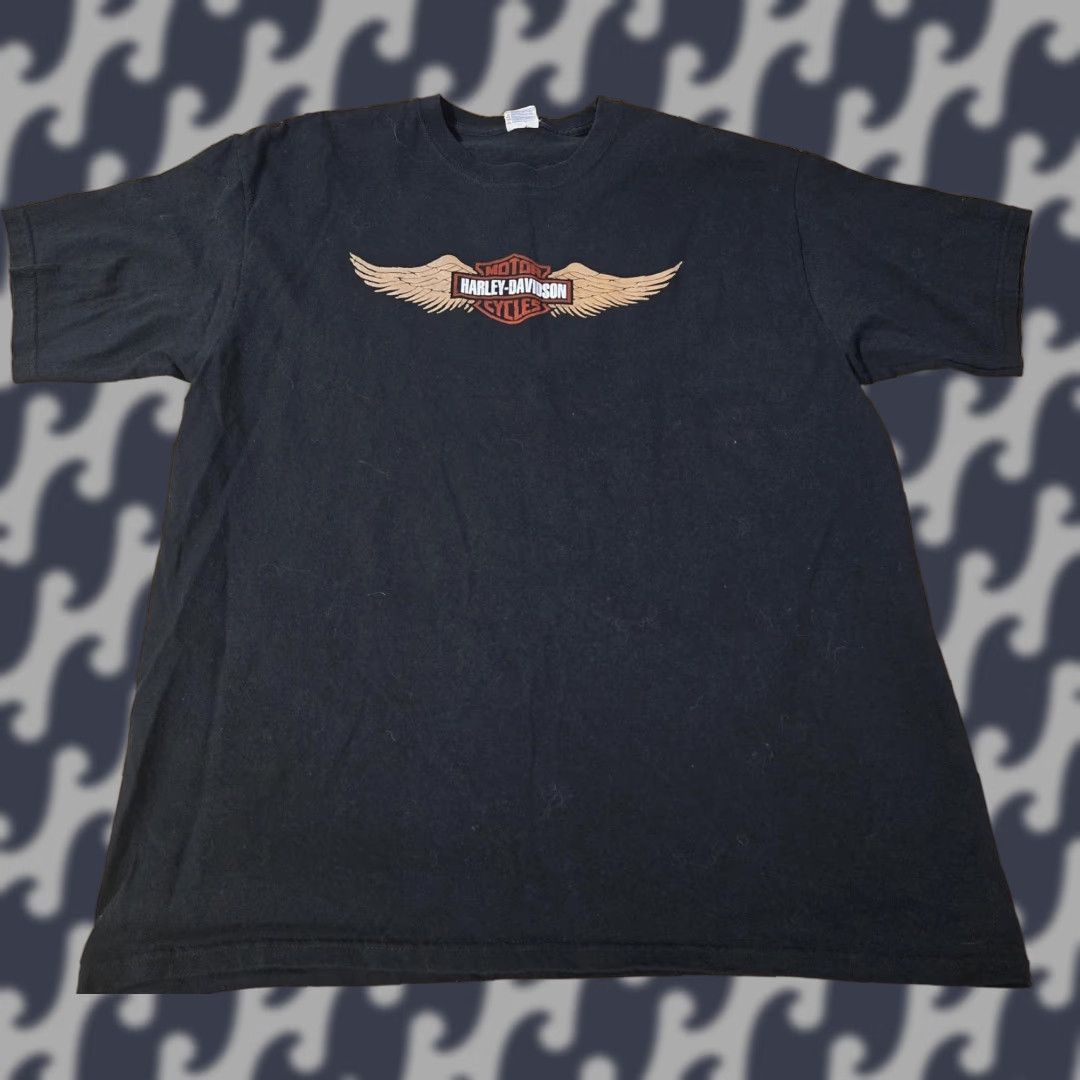 Harley Davidson Harley-Davidson Shirt Mens XL Black Nuevo Progreso Mexico Wings Biker Motorcycle Size US XL / EU 56 / 4 - 1 Thumbnail