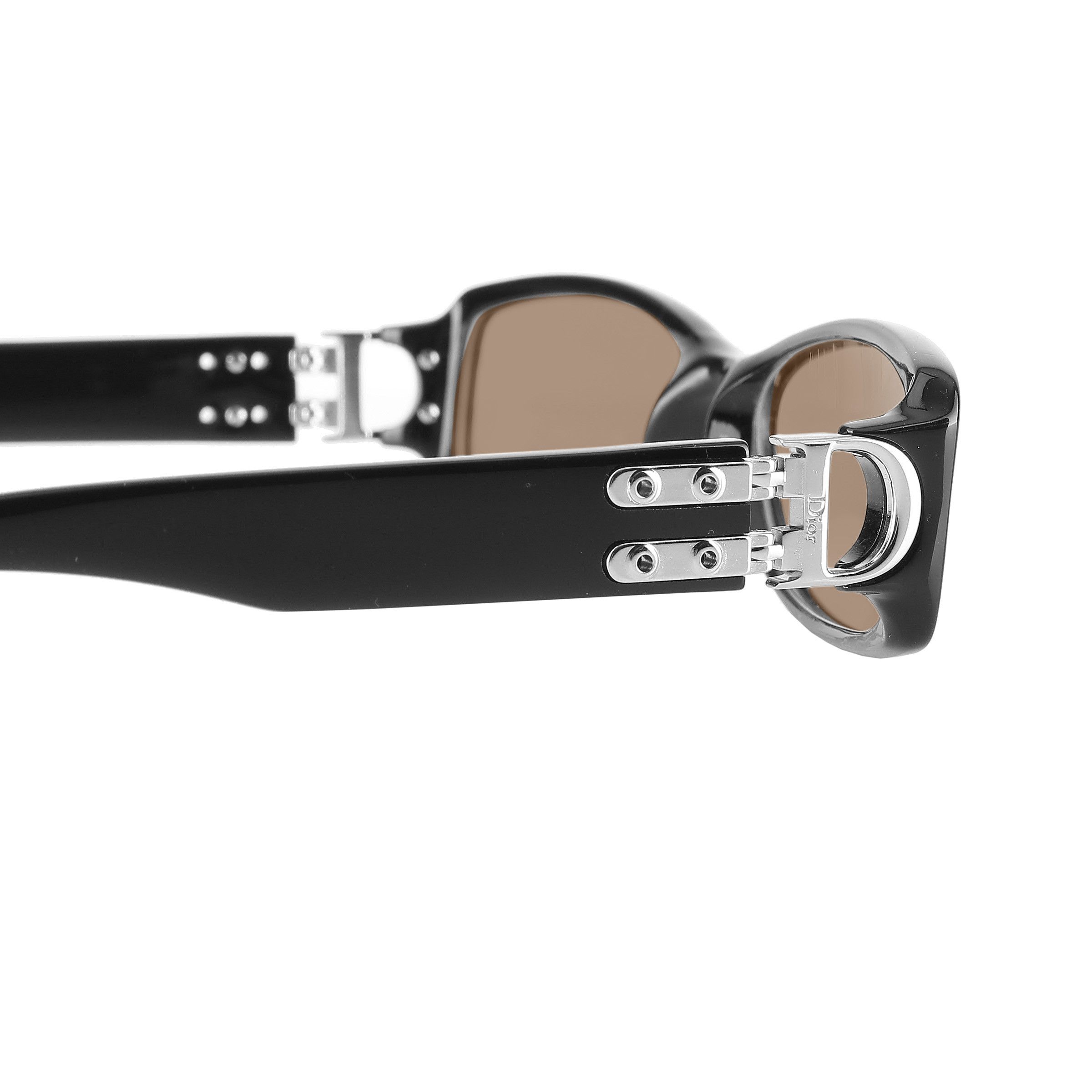Christian Dior Monsieur Christian Dior '90s Lock Detail Black Rectangular Sunglasses Size ONE SIZE - 1 Thumbnail