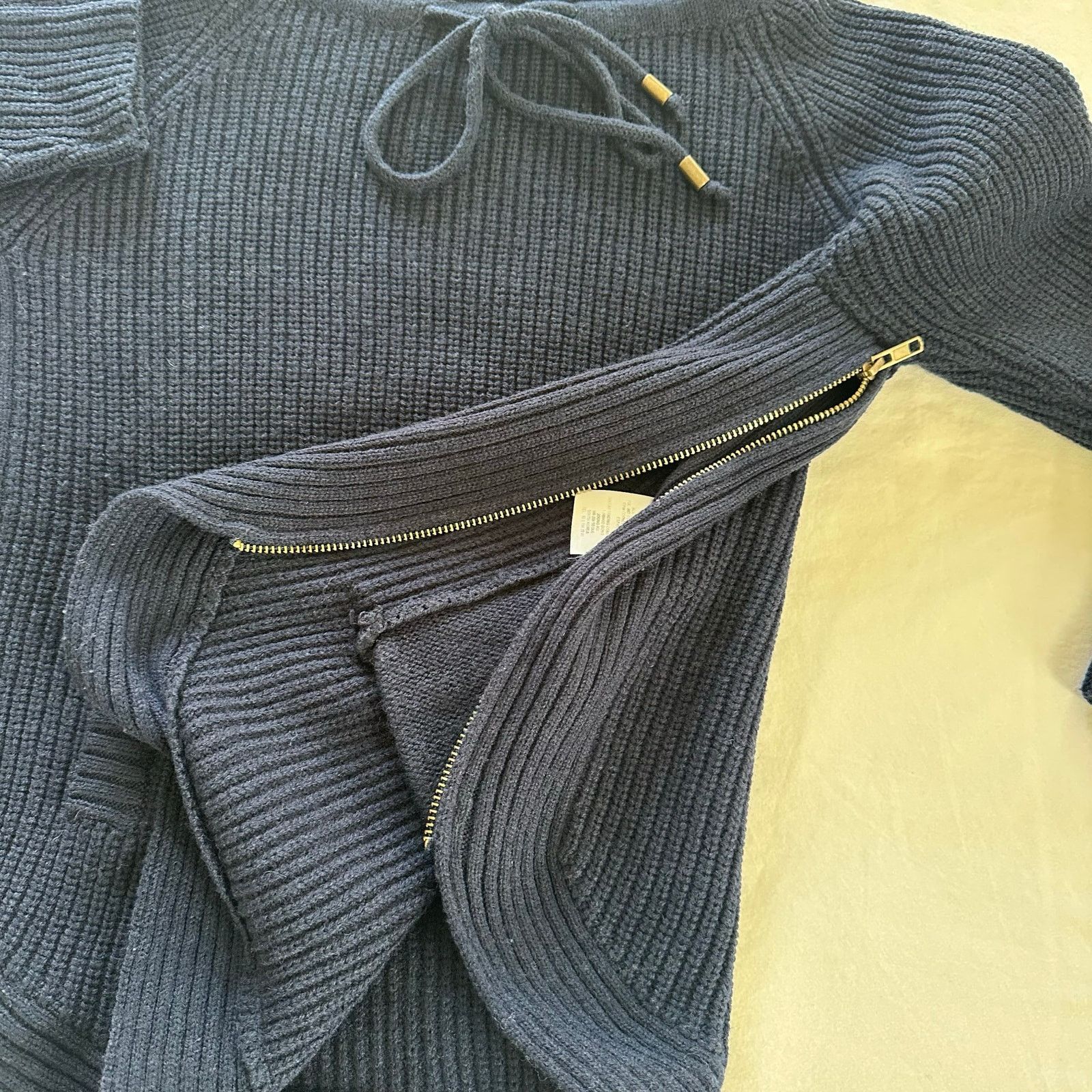 Other Kookai Navy Wool Chunky Knit Cowl Neck Sweater Size M Size M / US 6-8 / IT 42-44 - 9 Thumbnail