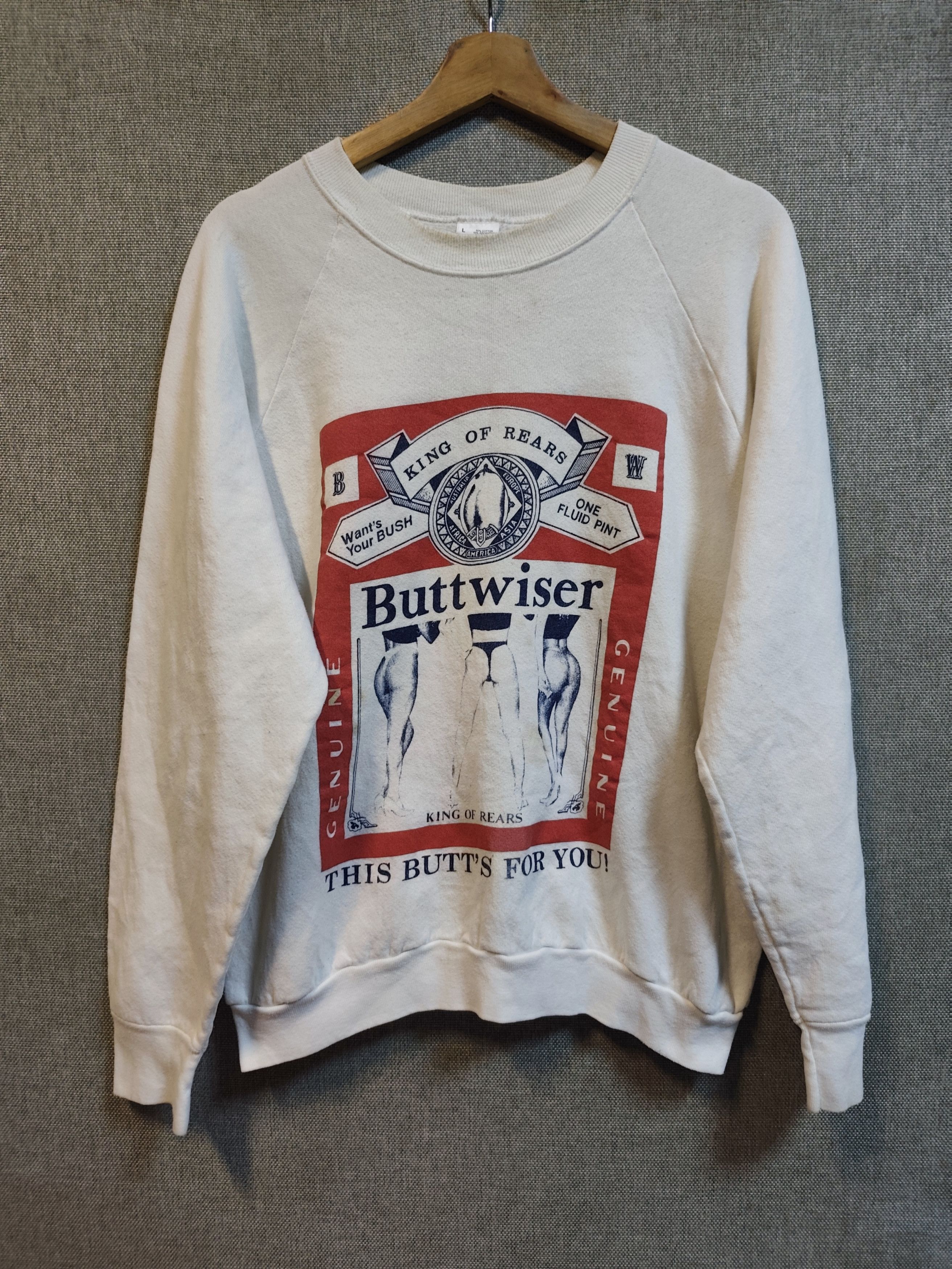 Vintage Vintage 90s Buttwiser King Of Rears Sweatshirts Size US M / EU 48-50 / 2 - 1 Thumbnail