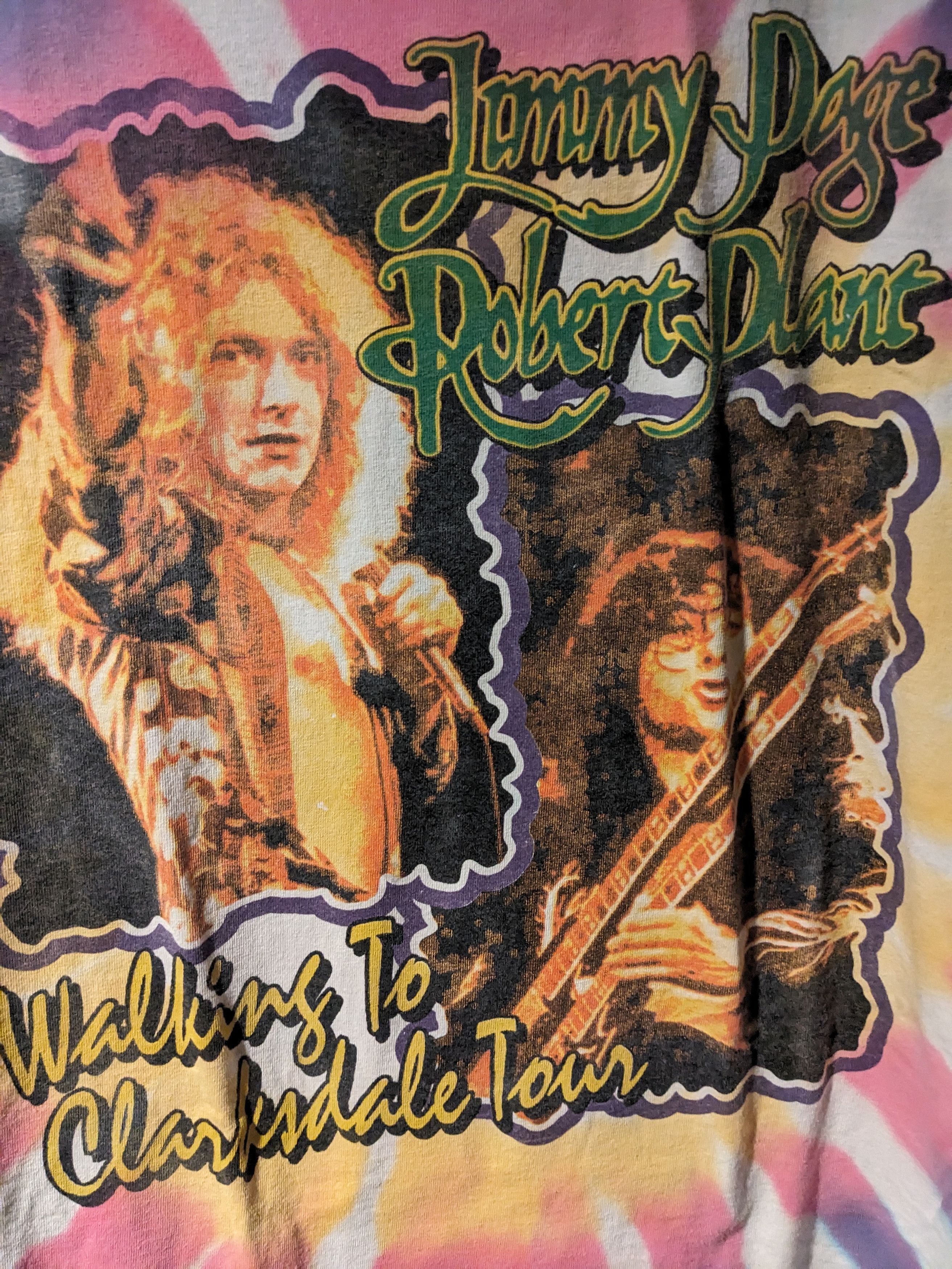 Band Tees × Vintage Vintage 90s Jimmy Page Robert Plant Walking T-Shirt Size US XL / EU 56 / 4 - 2 Thumbnail