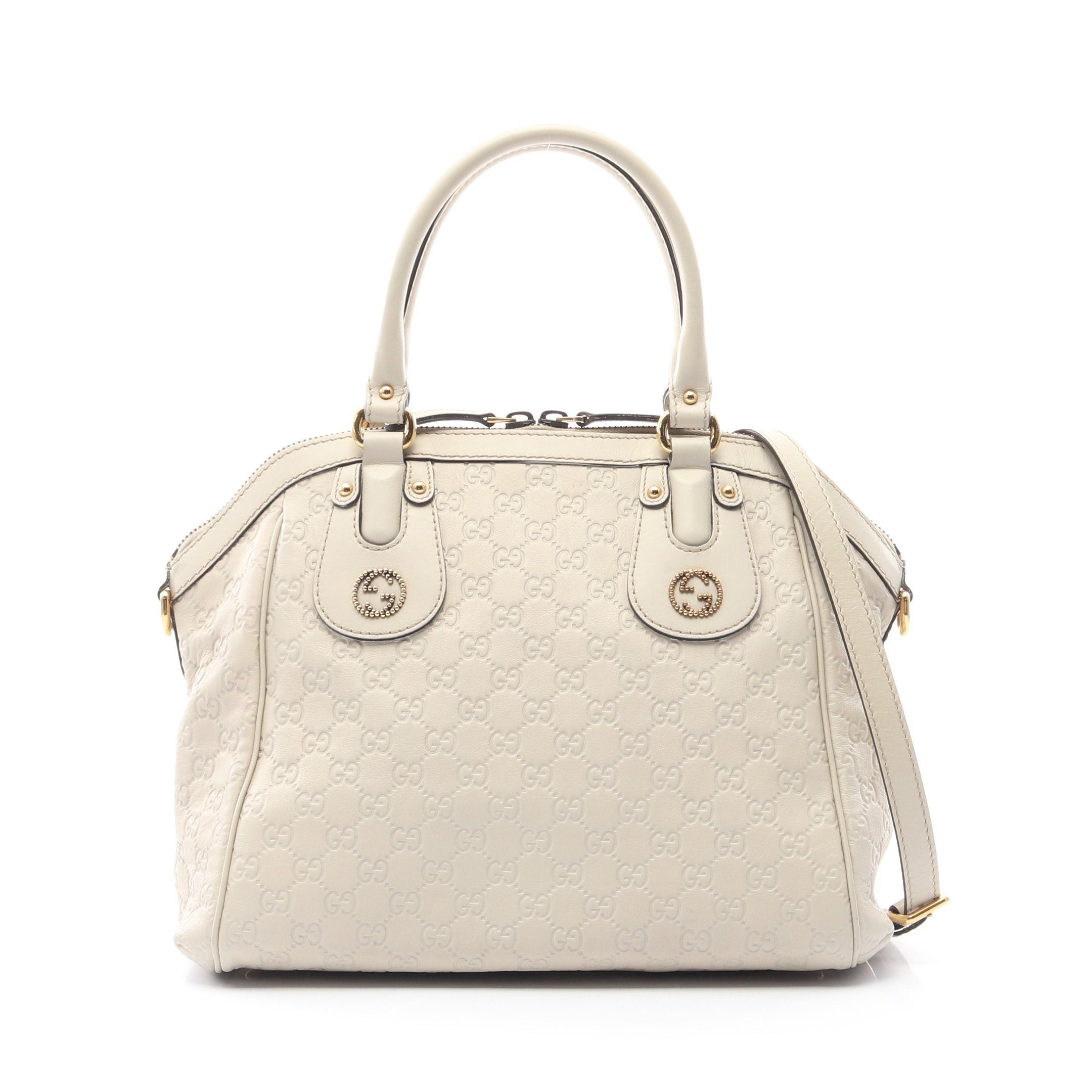 Gucci Gucci Scarlet Gucci Sima Handbag Leather Ivory Size ONE SIZE - 1 Thumbnail