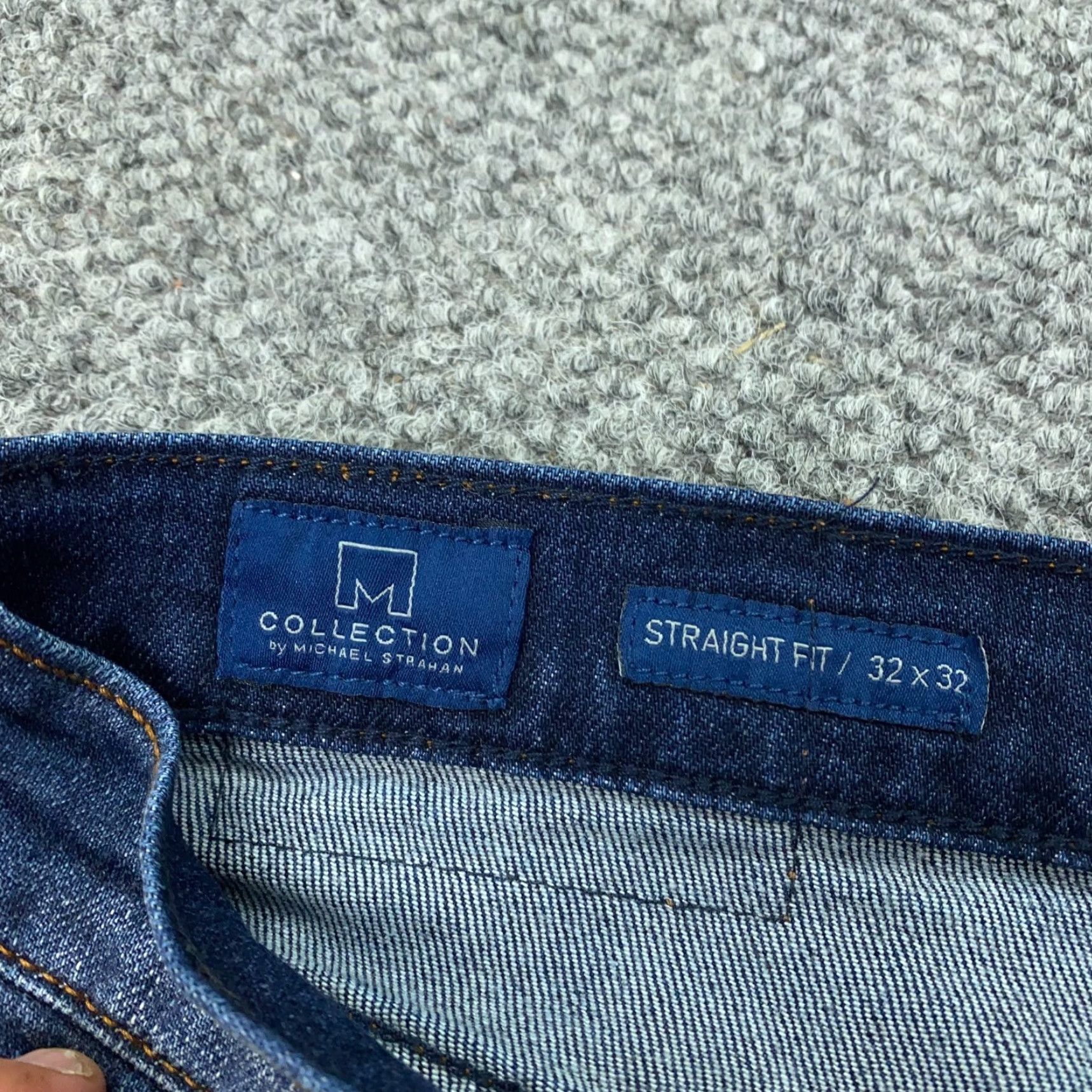 Vintage Michael Strahan M Collection Jeans Mens Blue 32x32 Faded Straight Fit Stretch Size US 33 - 7 Thumbnail