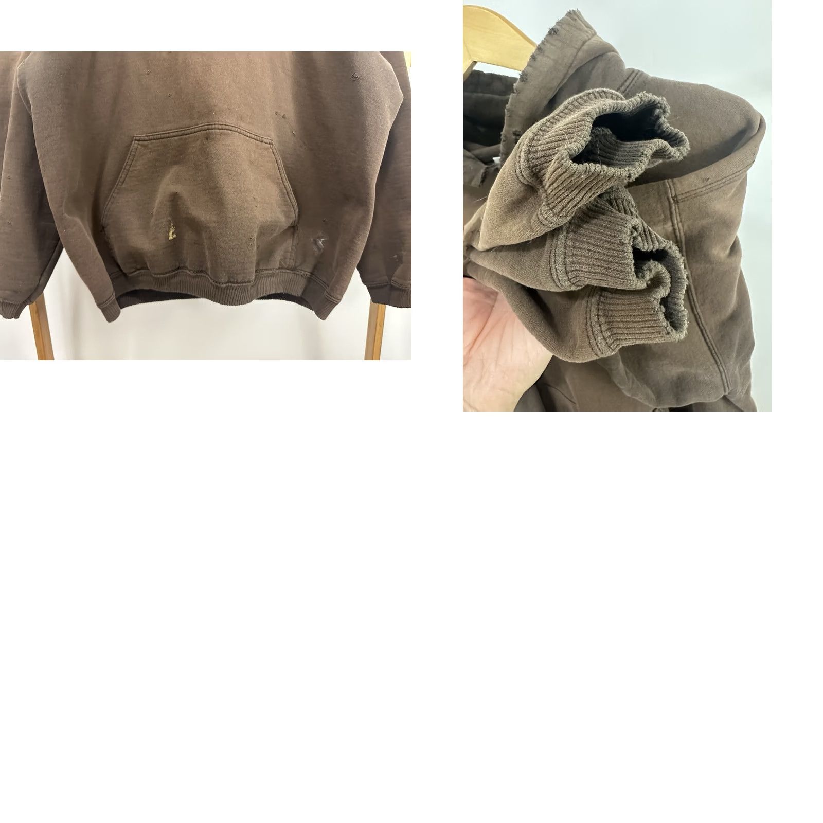 Gildan VINTAGE Gildan Hoodie Main Selling Point: Grunge Distressed Worn WIP Boxy Brown L Mens Shirt Size US L / EU 52-54 / 3 - 8 Thumbnail
