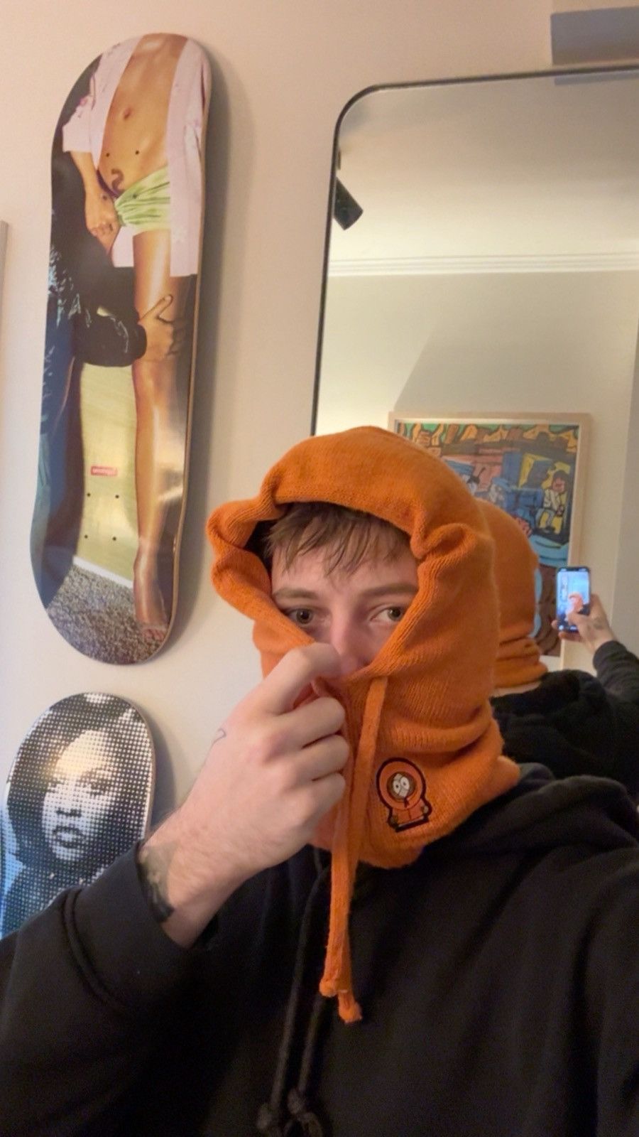 Vintage 90s South Park Balaclava Hat Kenny Orange Comedy USA