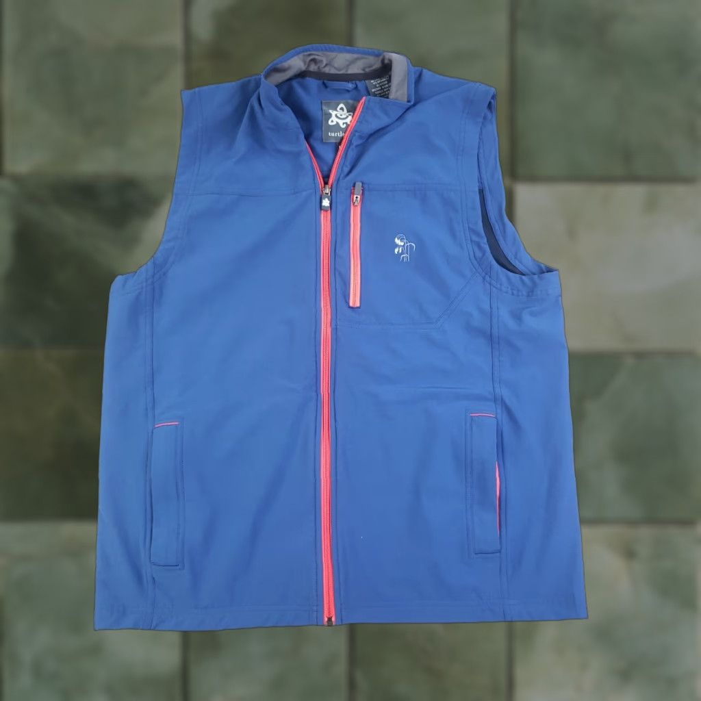 Vintage Turtleson Vest Mens Medium Blue Full Zip Pockets Lightweight Golf Stretch Size US M / EU 48-50 / 2 - 1 Thumbnail
