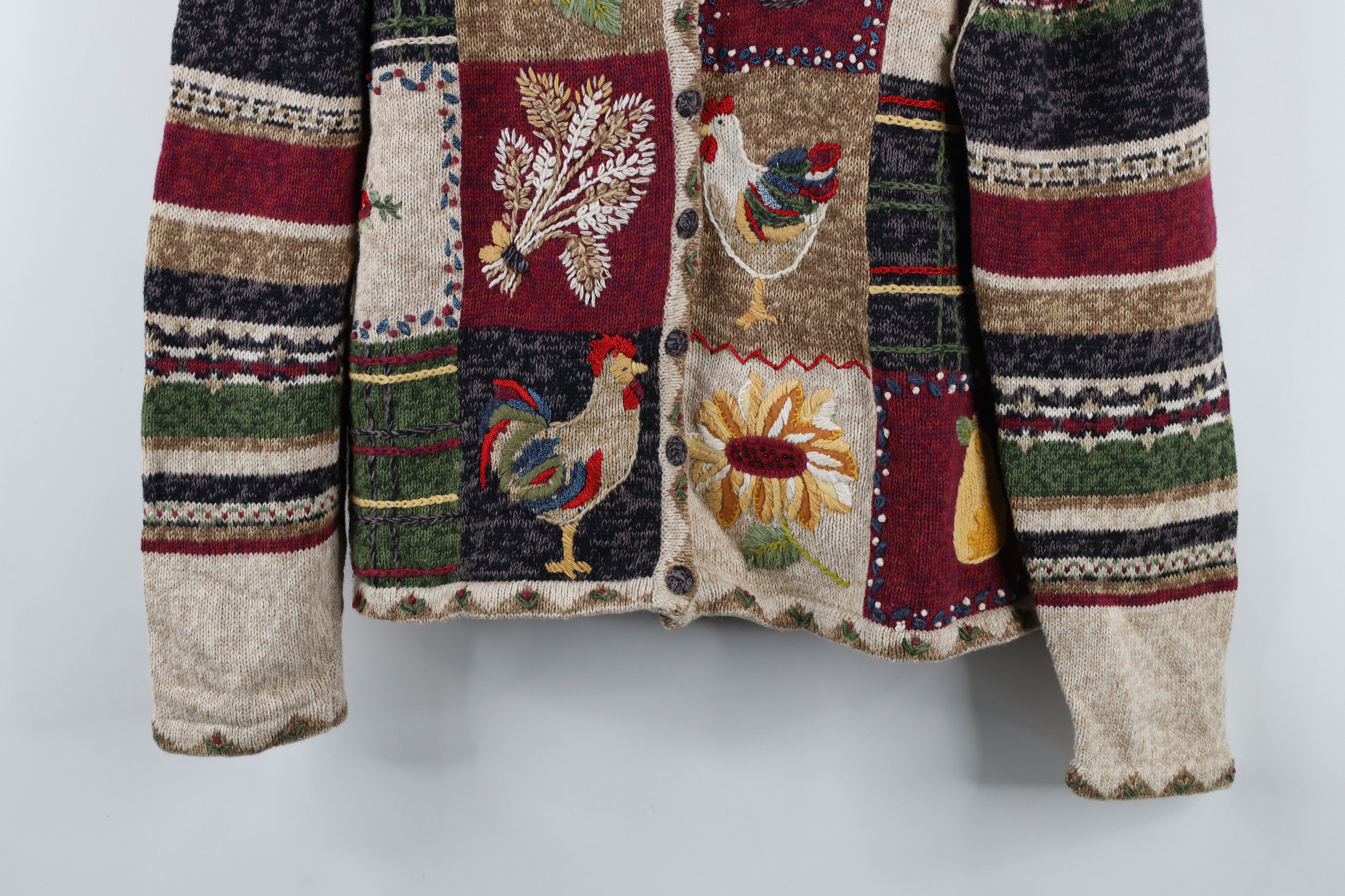 Vintage Vintage Y2K Country Primitive Flower Cardigan Sweater Size XL / US 12-14 / IT 48-50 - 3 Thumbnail