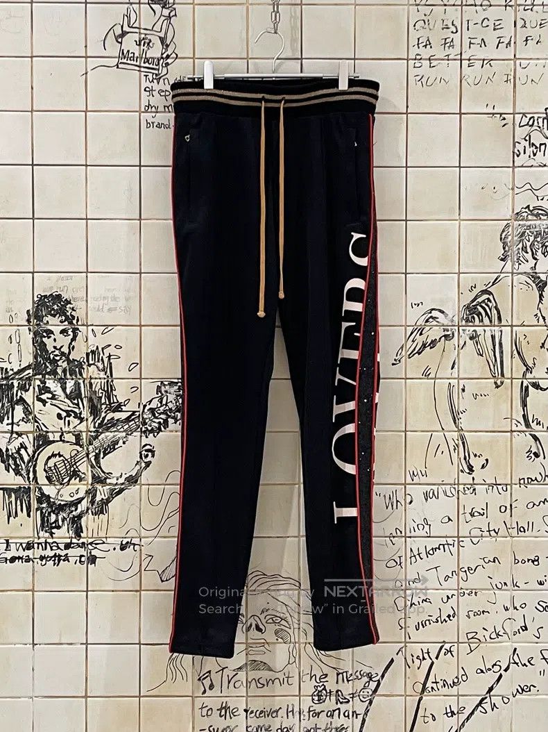 Amiri Amiri size M Crystal and sequin side-striped black sweatpa Size US 26 / EU 42 - 1 Thumbnail