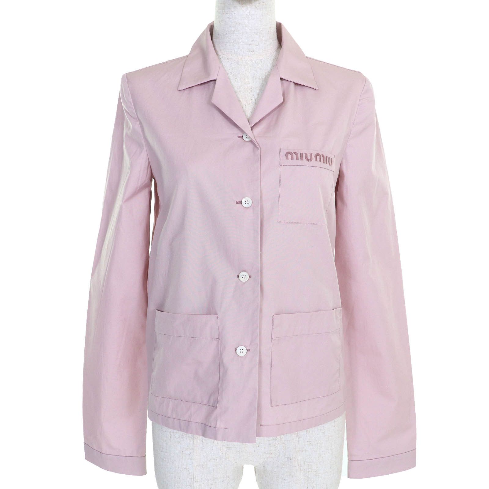 Miu Miu Miu Miu MIUMIU Logo embroidery Cotton Shirt Cotton Tops MK1888 DUTY FREE for USA Size ONE SIZE - 1 Thumbnail