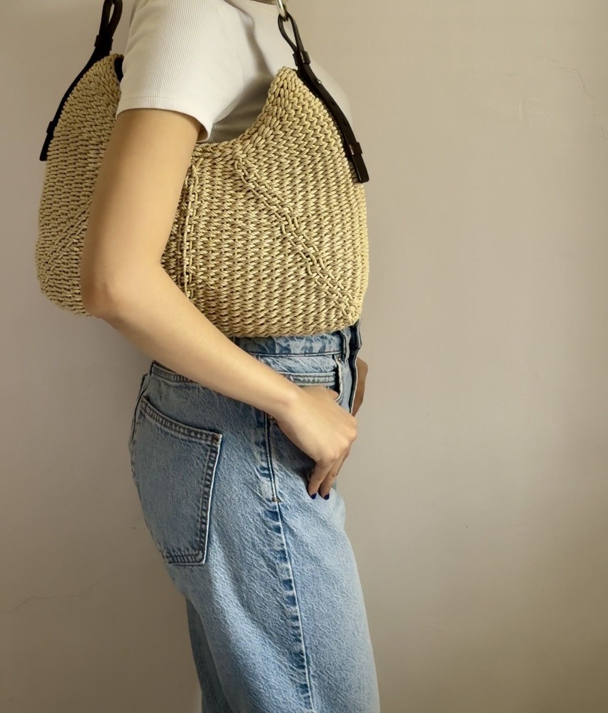 Yves Saint Laurent Yves Saint Laurent YSL Mombasa Raffia Tom Ford Hobo Bag Size ONE SIZE - 2 Thumbnail