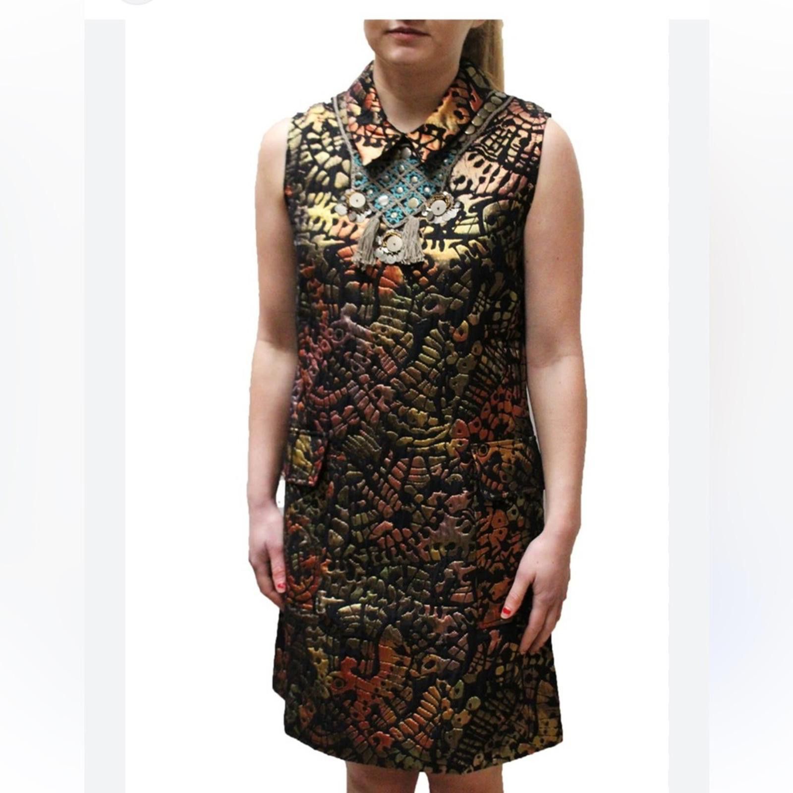 Desigual Desigual Christian Lacroix Sleeveless Black Metallic Dress Size L / US 10 / IT 46 - 8 Thumbnail