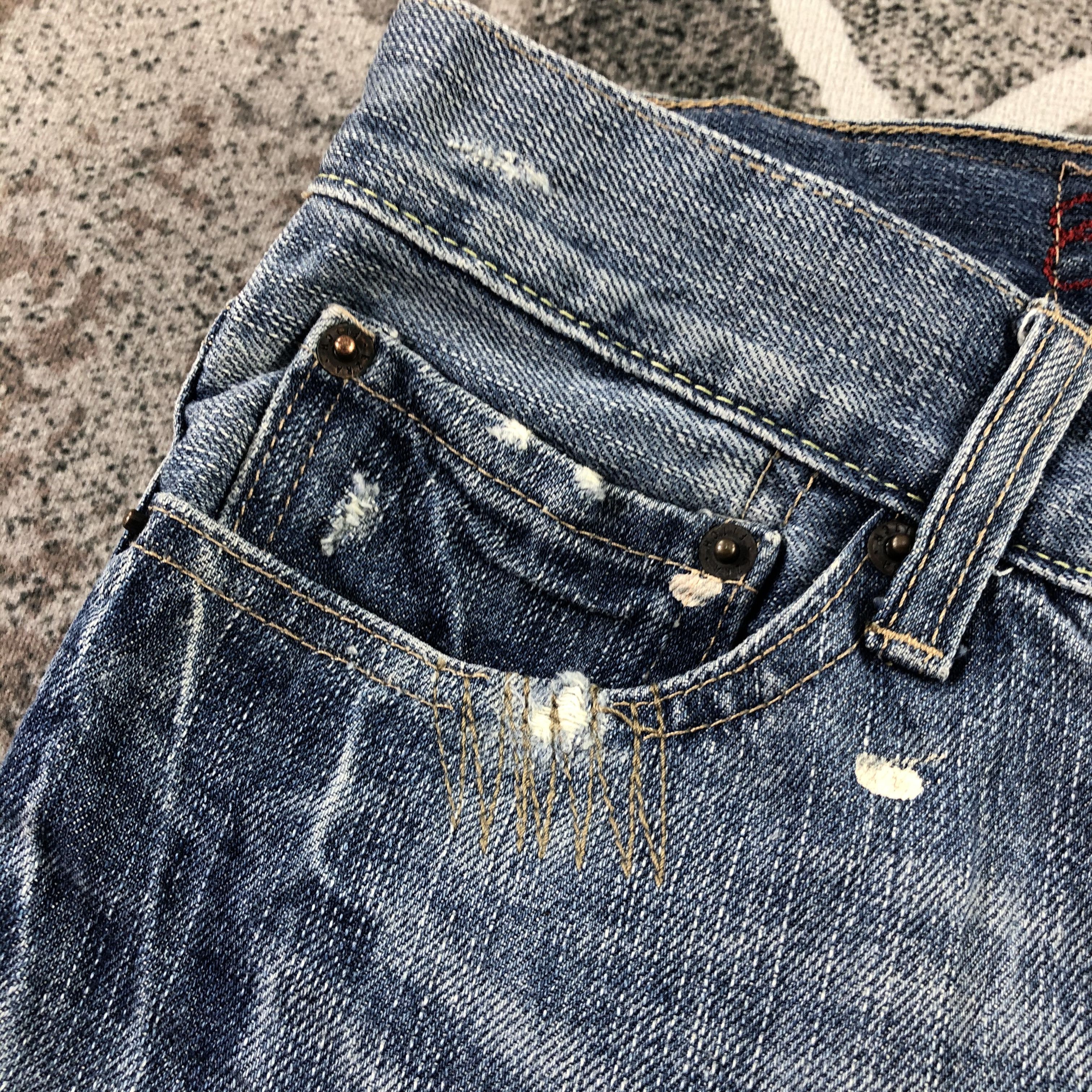 Vintage Ezra Fitch Jeans Medium Wash Distressed Denim KJ1455 Size US 30 / EU 46 - 11 Thumbnail