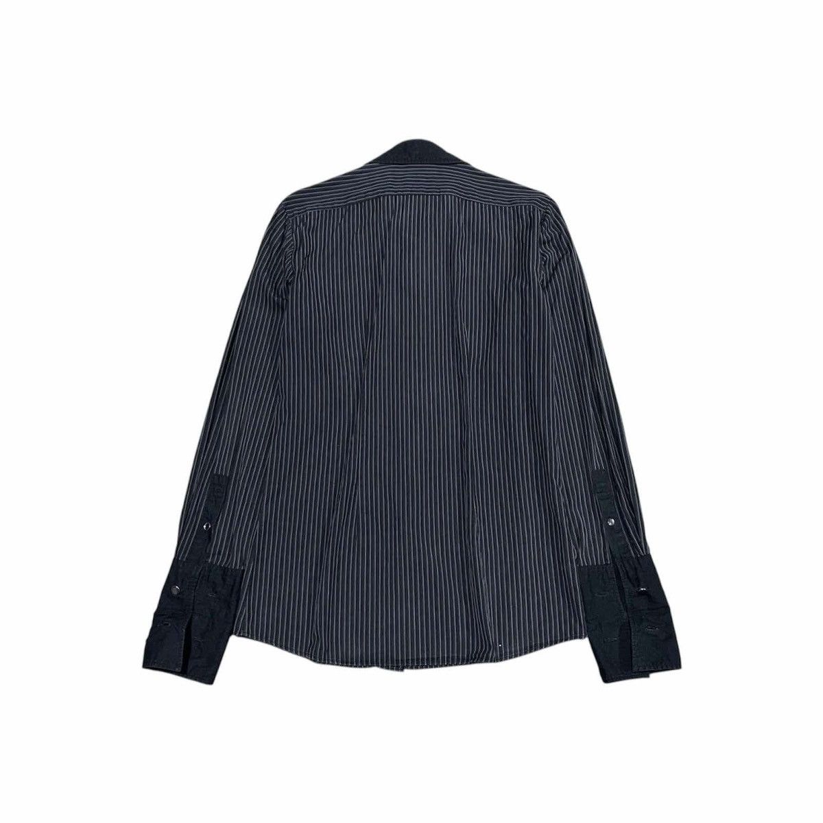 Tornado Mart 🔥Y2K Tornado Mart Striped Shirt Sharped Collar Double Cuffs Size US M / EU 48-50 / 2 - 8 Thumbnail