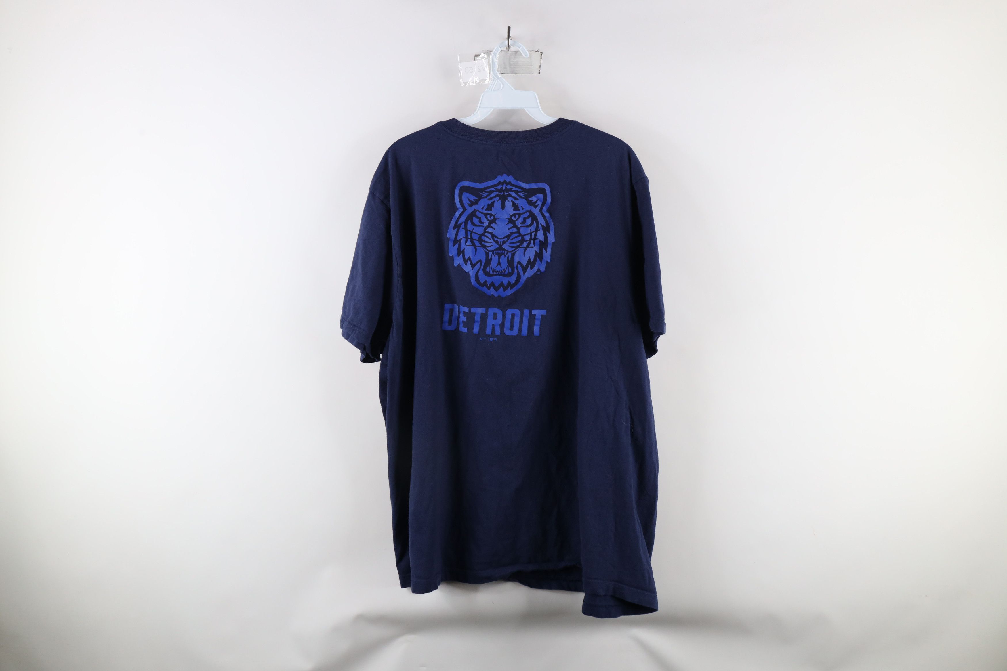 Nike × Vintage Nike Center Swoosh Motor City Detroit Tigers T-Shirt Blue Size US XXL / EU 58 / 5 - 11 Thumbnail