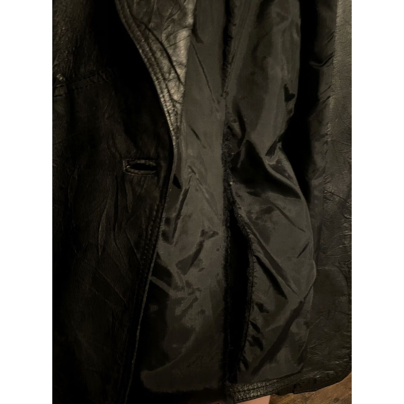Vintage VINTAGE Men’s Trench Coat Wilsons Leather Black Long Button Double Breasted 90s Mens M Size US M / EU 48-50 / 2 - 7 Thumbnail