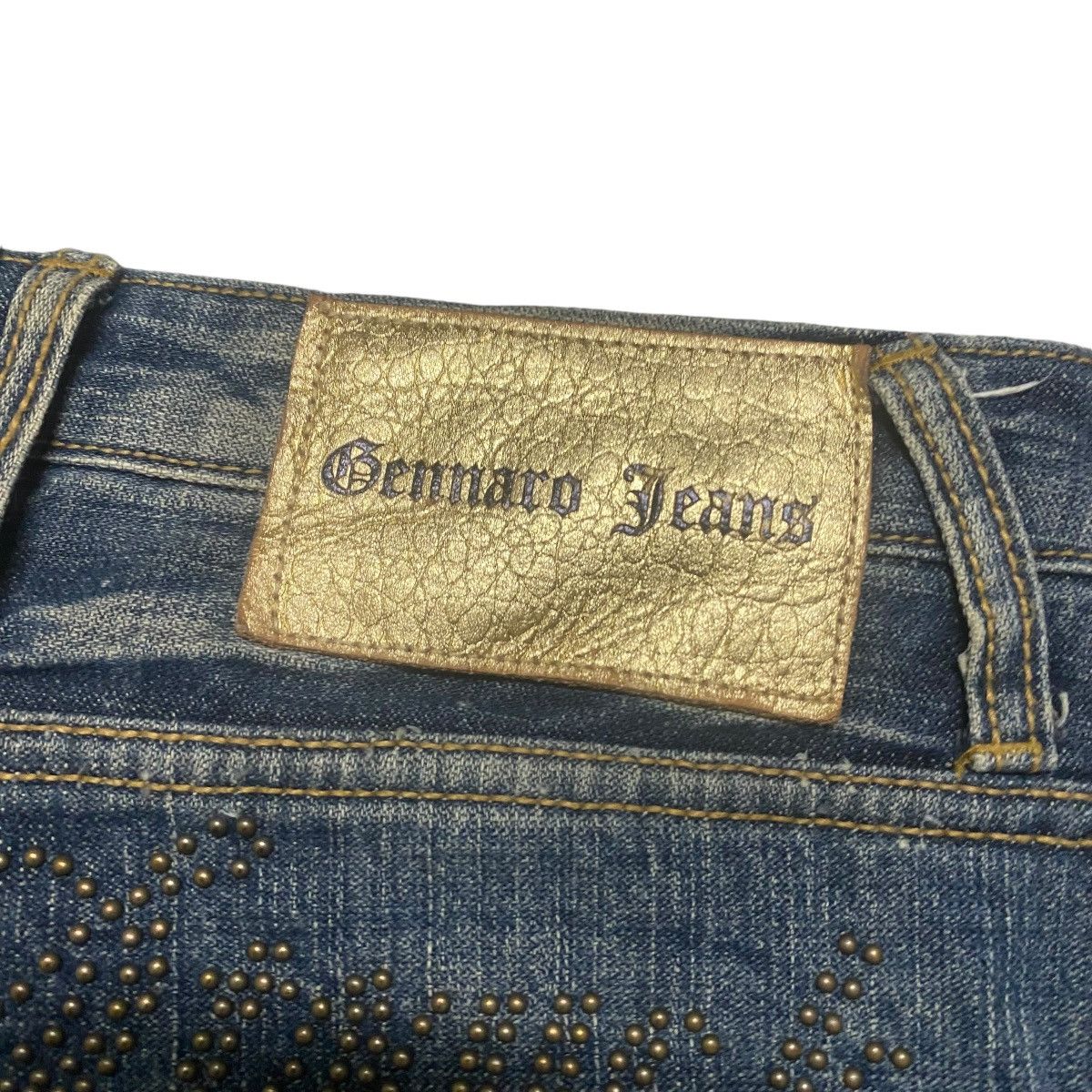 Le Grande Bleu (L.G.B.) Gennaro Denim Studded Distressed Skinny Jeans Size US 30 / EU 46 - 13 Thumbnail