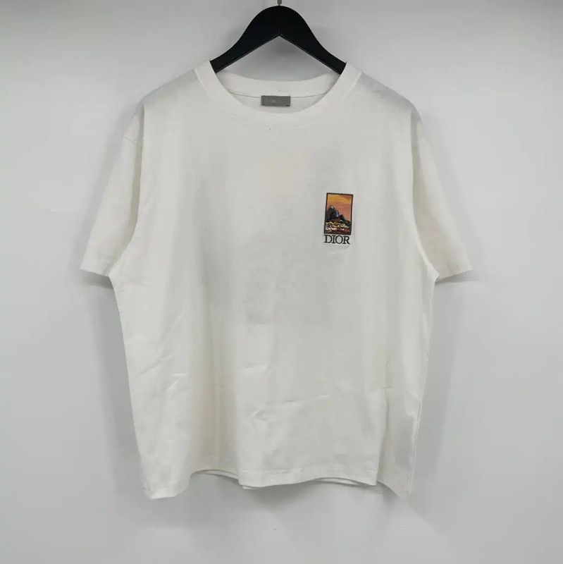 Dior Dior Men's Summer White Cotton T-Shirt 0089 Size US L / EU 52-54 / 3 - 1 Thumbnail