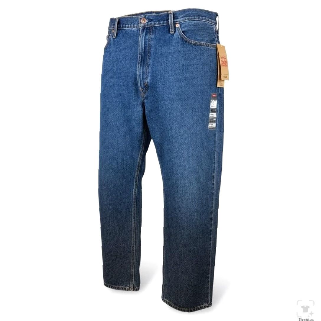 Levi's Levi's 505 Jeans Mens Big & Tall 52x32 Blue Medium Wash Straight Denim Zip Fly 5-Pocket Logo USA Cowboy Size US 36 / EU 52 - 2 Thumbnail