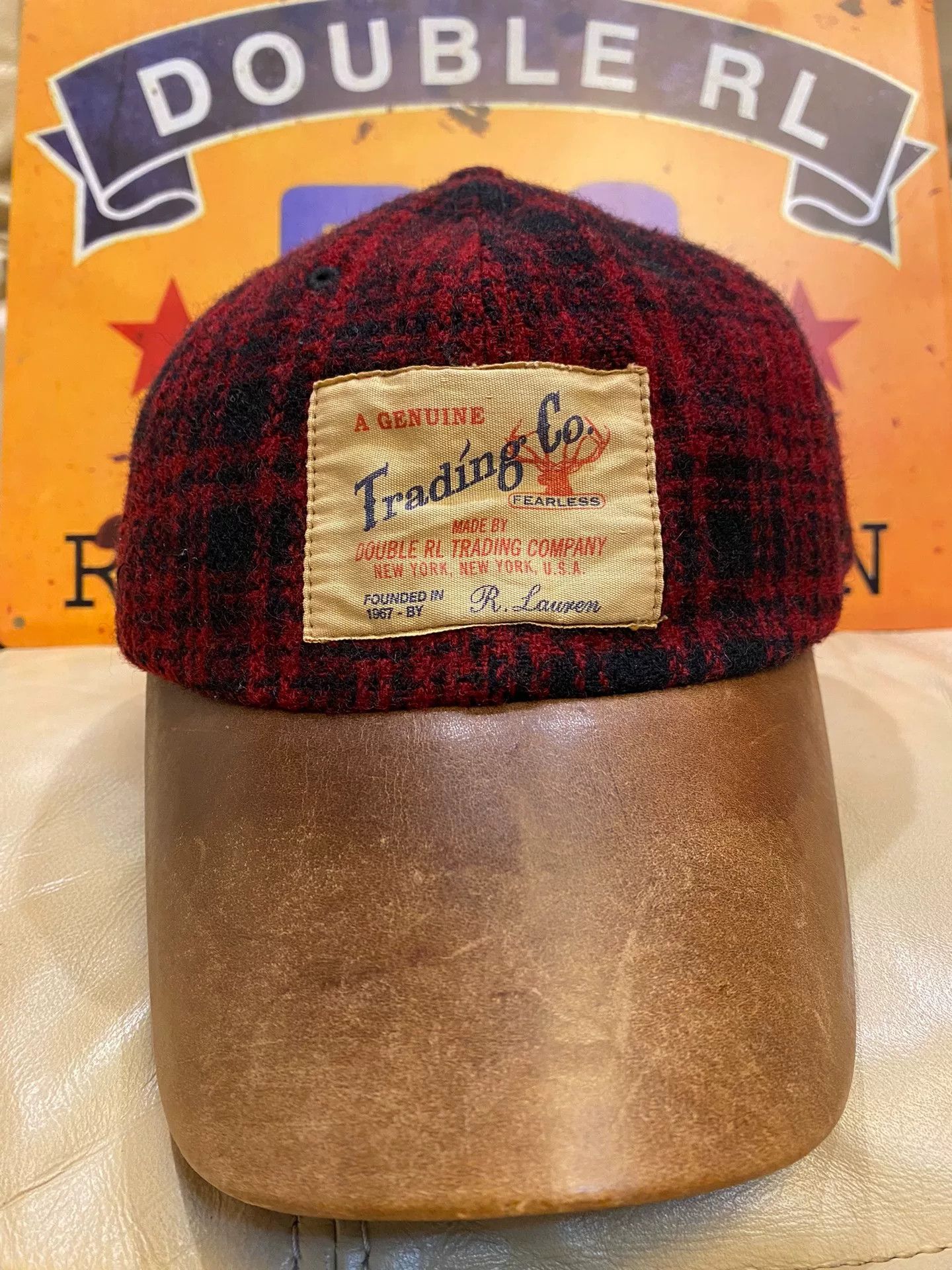 RRL Ralph Lauren 2007 RRL Leather Brim Wool Hunting Cap Size ONE SIZE - 1 Thumbnail