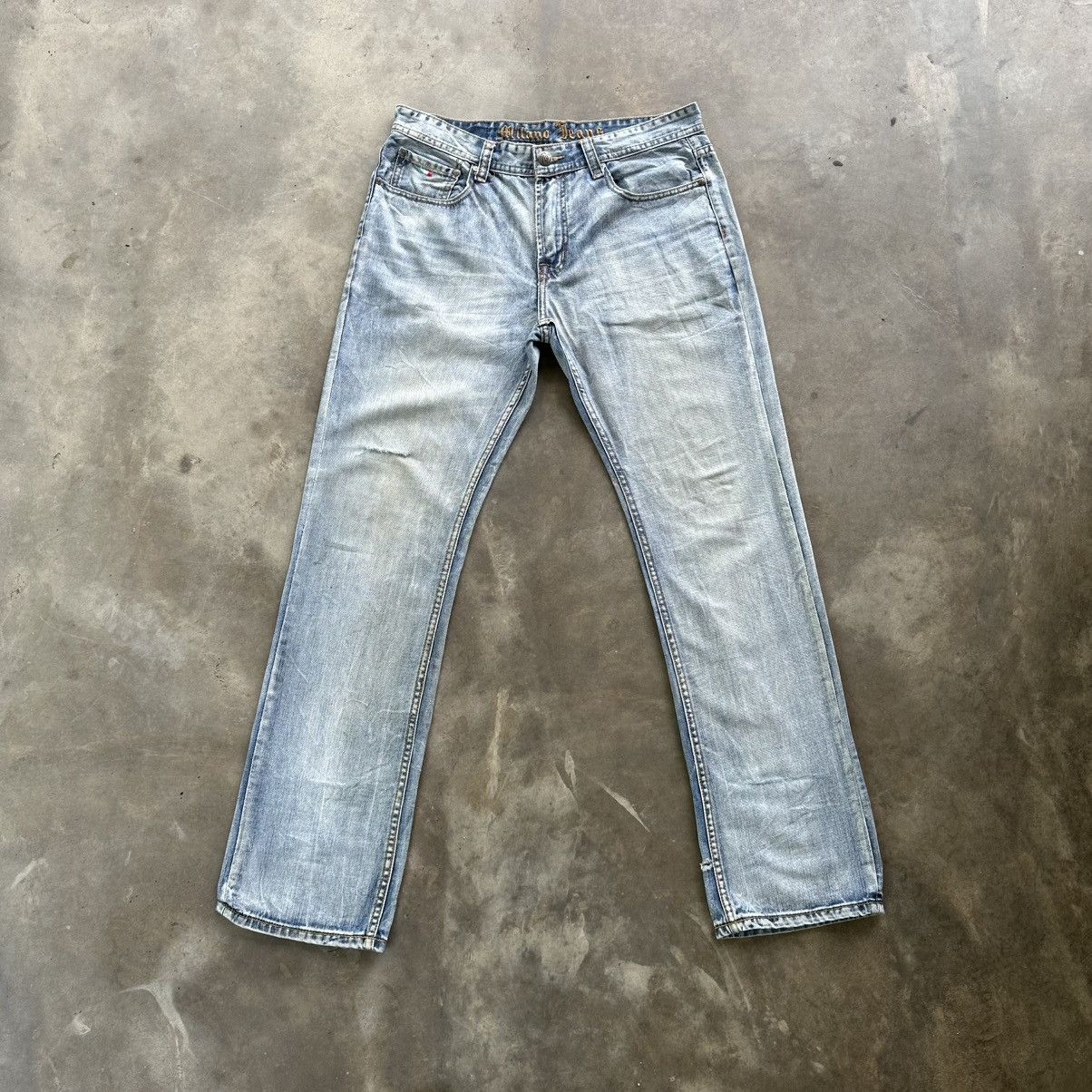 GAS Vintage Milano GAS Jean Faded Distress Denim Pant W34 Size US 34 / EU 50 - 1 Thumbnail