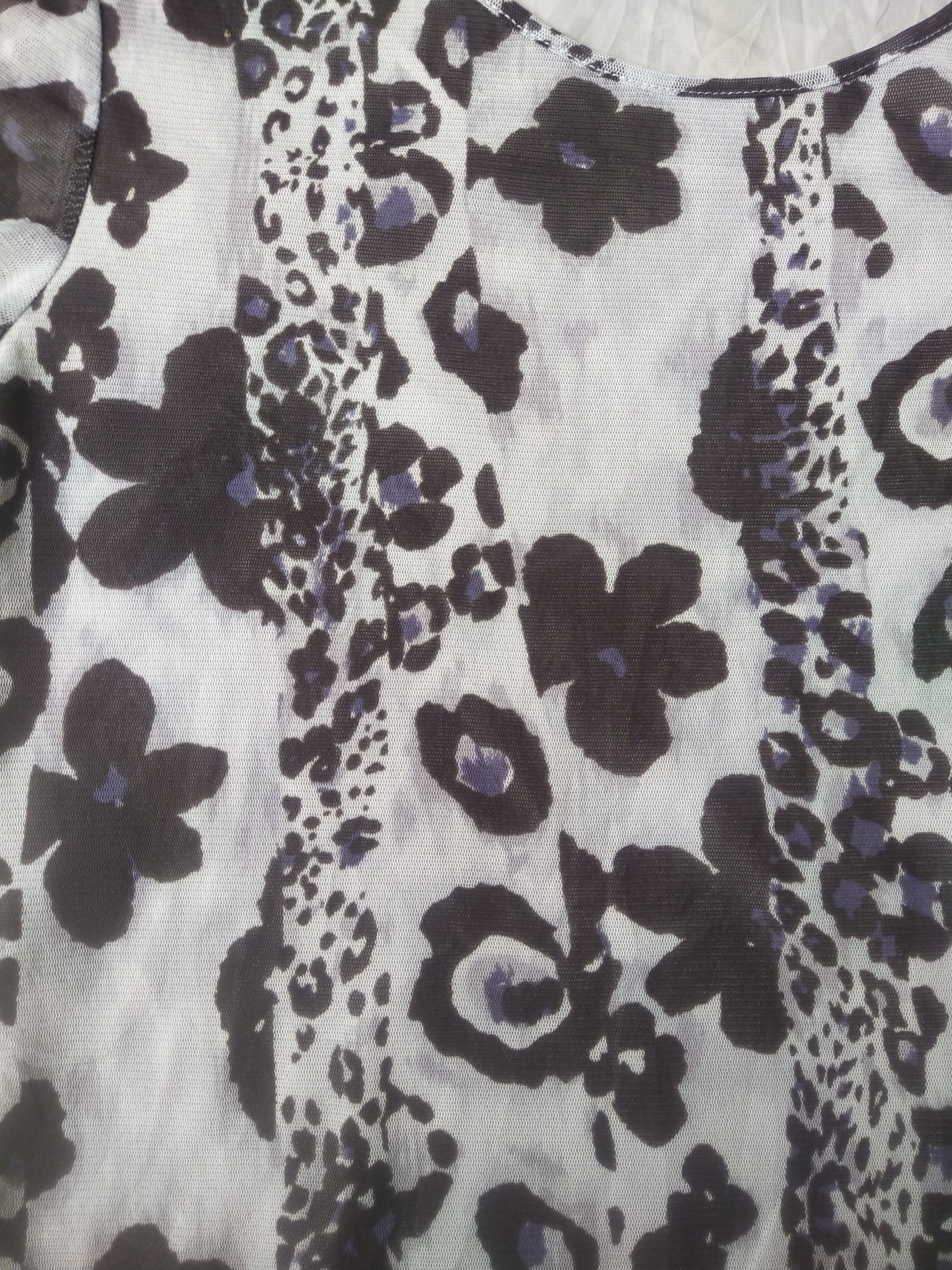Krizia Uomo EVEX by Krizia Leopard Floral Sheer Mesh Top Size M / US 6-8 / IT 42-44 - 2 Thumbnail