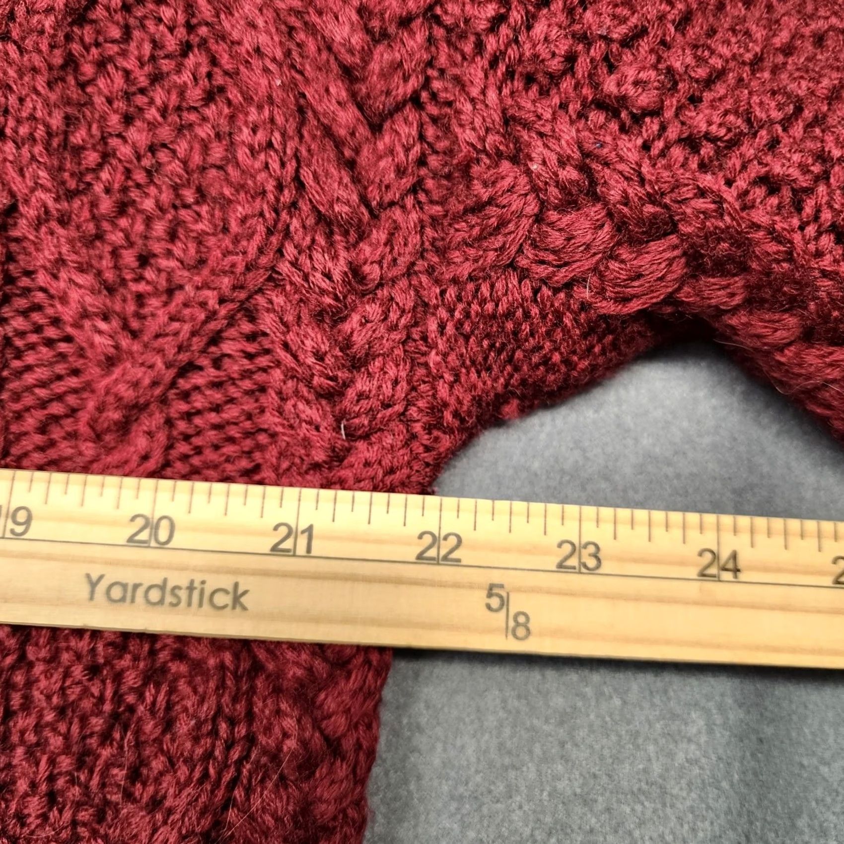 J.Crew J. Crew Cable Knit Turtleneck Sweater Womens Large 100% Wool Burgundy Fisherman Pullover Swing Knit Long Sleeve Wool Mens Womens Girls Boys Size L / US 10 / IT 46 - 5 Thumbnail