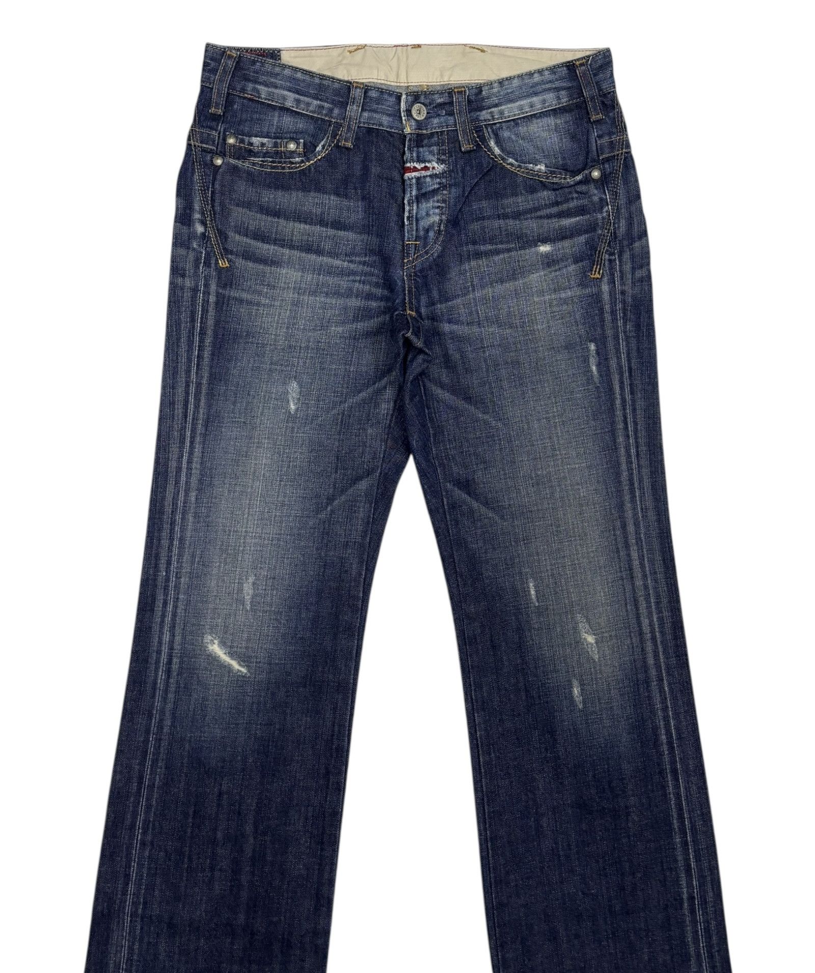 Marithe + Francois Girbaud MARITHE Francois GIRBAUD Straight Cut Distressed Denim Jean Size US 32 / EU 48 - 5 Thumbnail