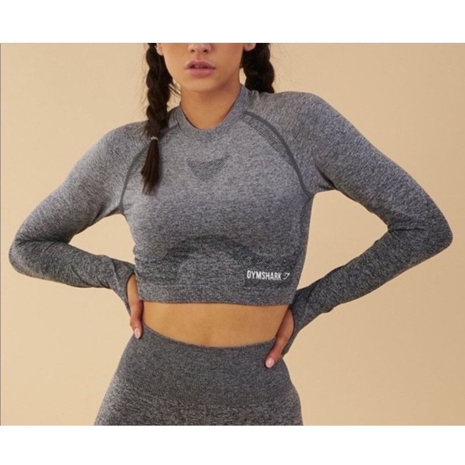 Gymshark Gymshark Womens Long Sleeve Seamless Crop Top Size Small Size S / US 4 / IT 40 - 1 Thumbnail