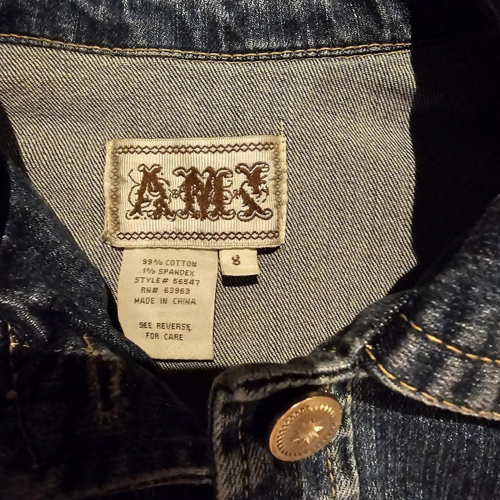 Designer Women's Denim Blue Jean Jacket with Tan Accents Size S / US 4 / IT 40 - 3 Thumbnail