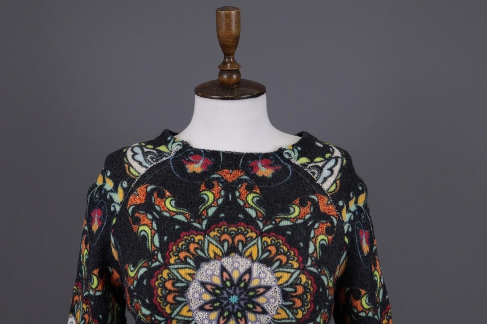 Designer Princess Goes Hollywood Gray Floral Sweater Size 36 / M Size M / US 6-8 / IT 42-44 - 3 Thumbnail