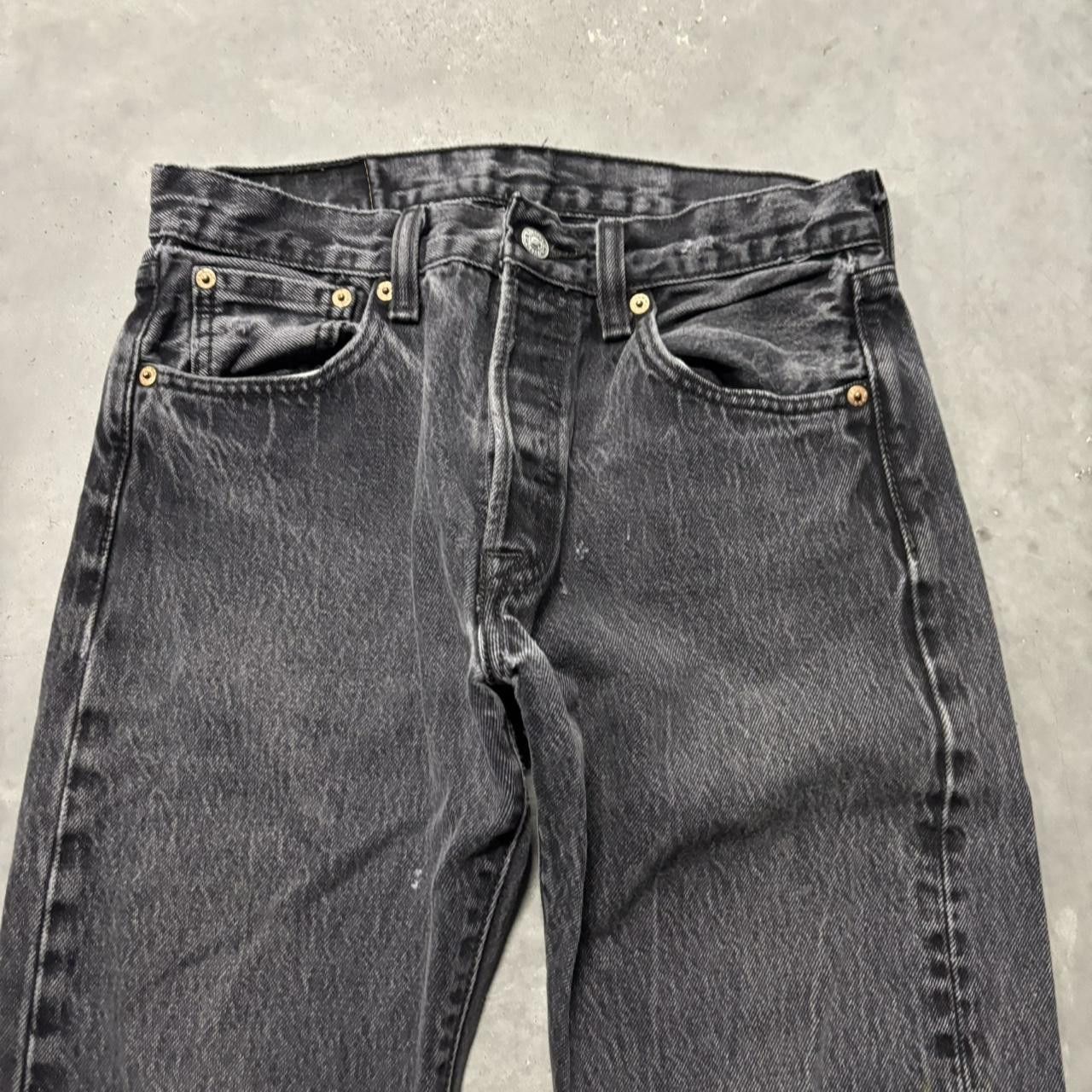 Levi's × Vintage Crazy Vintage Y2K/2000s Black Faded Distressed Levi’s 501 Denim Jeans! Size US 28 / EU 44 - 5 Thumbnail