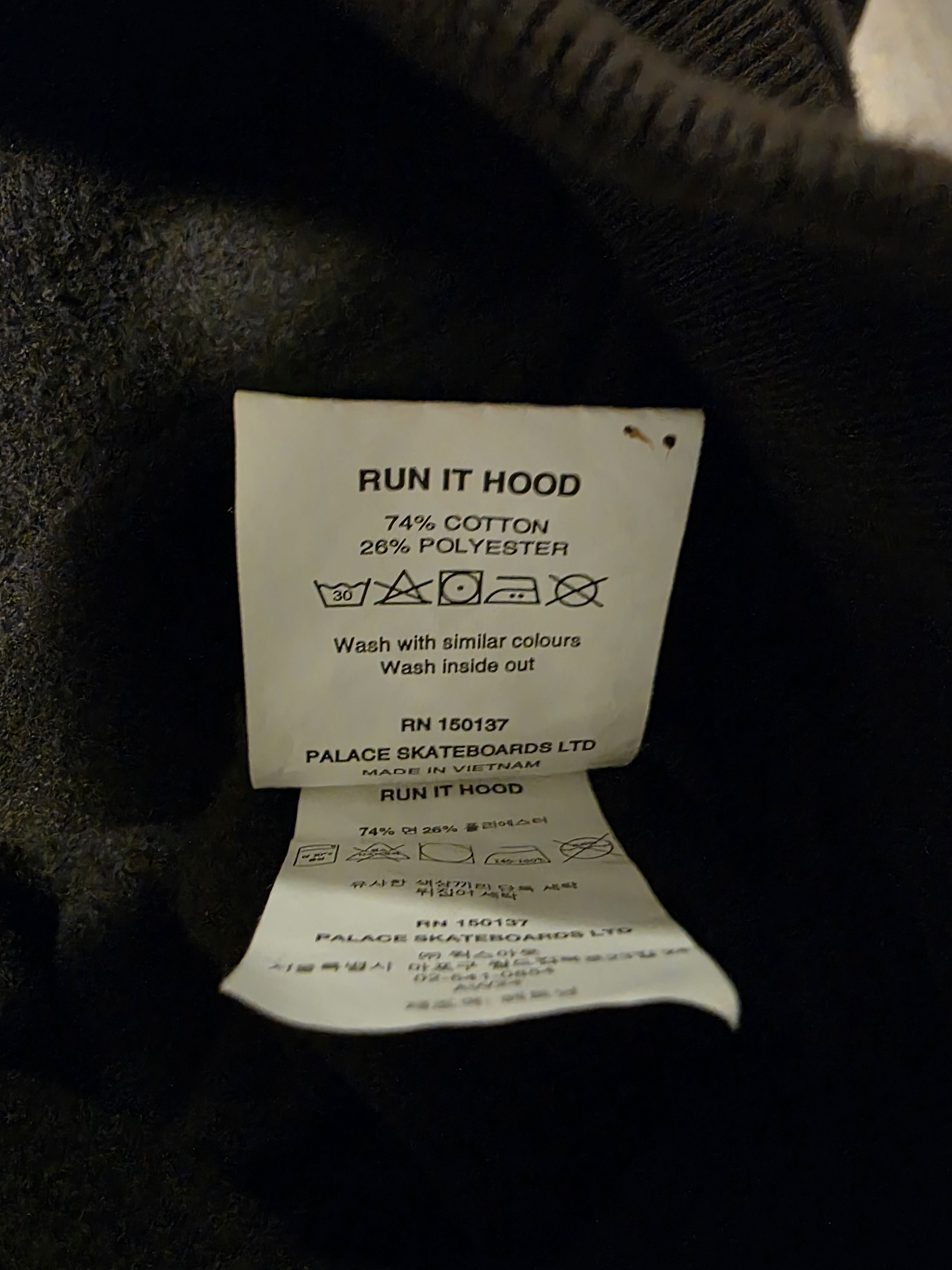 Palace Palace Run It Hood Black Size US M / EU 48-50 / 2 - 8 Thumbnail