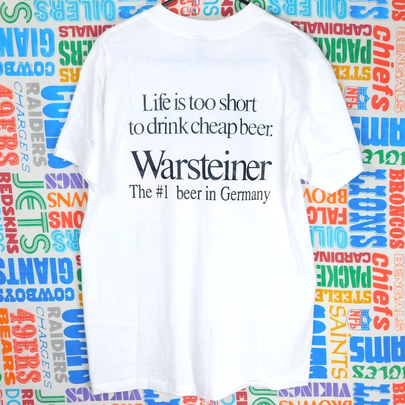 Delta 90s Warsteiner Tee LG Life Is Too Short To Drink Cheap Beer Size US L / EU 52-54 / 3 - 2 Thumbnail