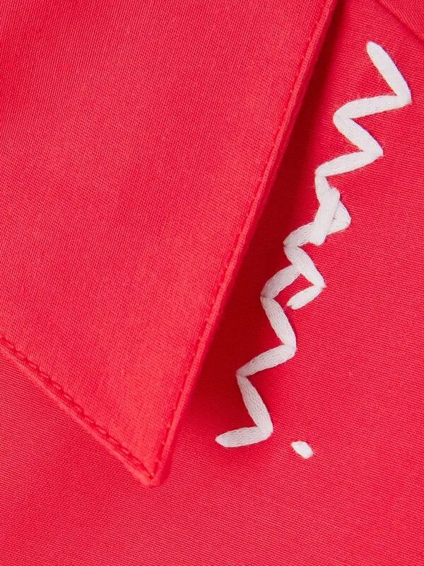 Marni o1w1db10426 Oversized Embroidered Mini Dress in Red Size L / US 10 / IT 46 - 4 Thumbnail