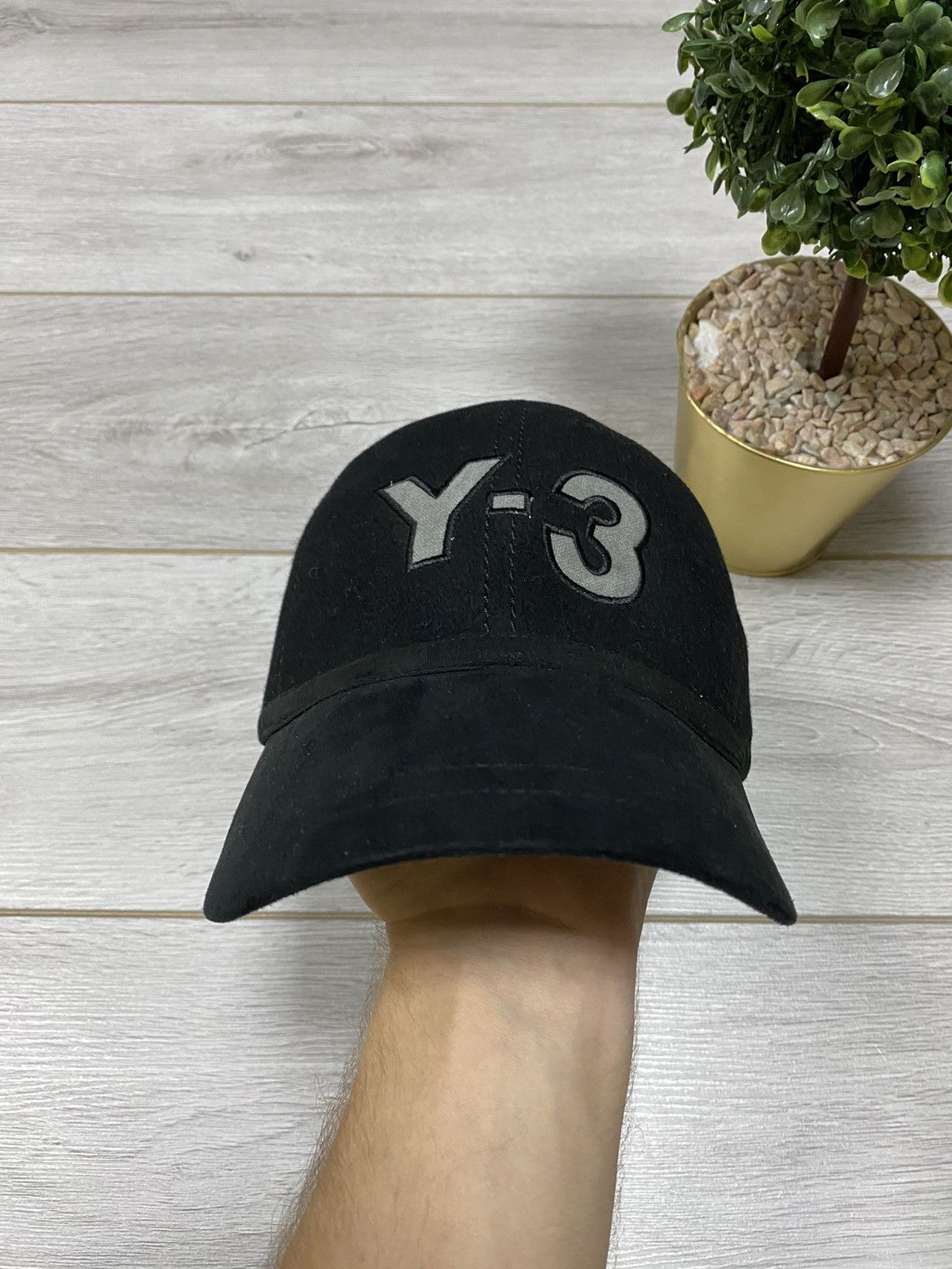 Vintage × Y-3 Y-3 vintage wool big logo cap rhinestones Size ONE SIZE - 5 Thumbnail