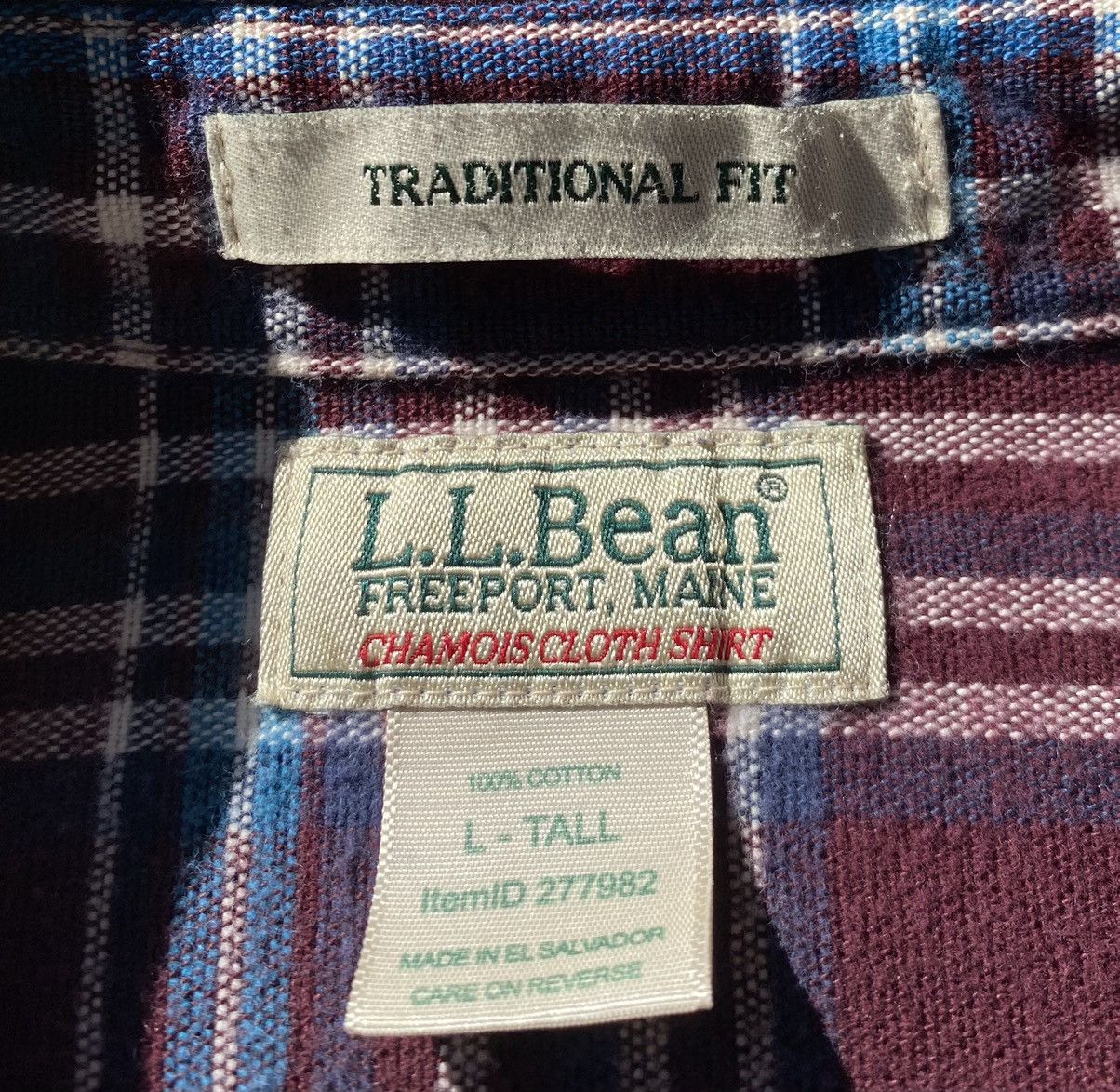 Vintage VTG 90’s LL Bean Chamois Burgundy Plaid Heavyweight Flannel Size US XL / EU 56 / 4 - 5 Thumbnail